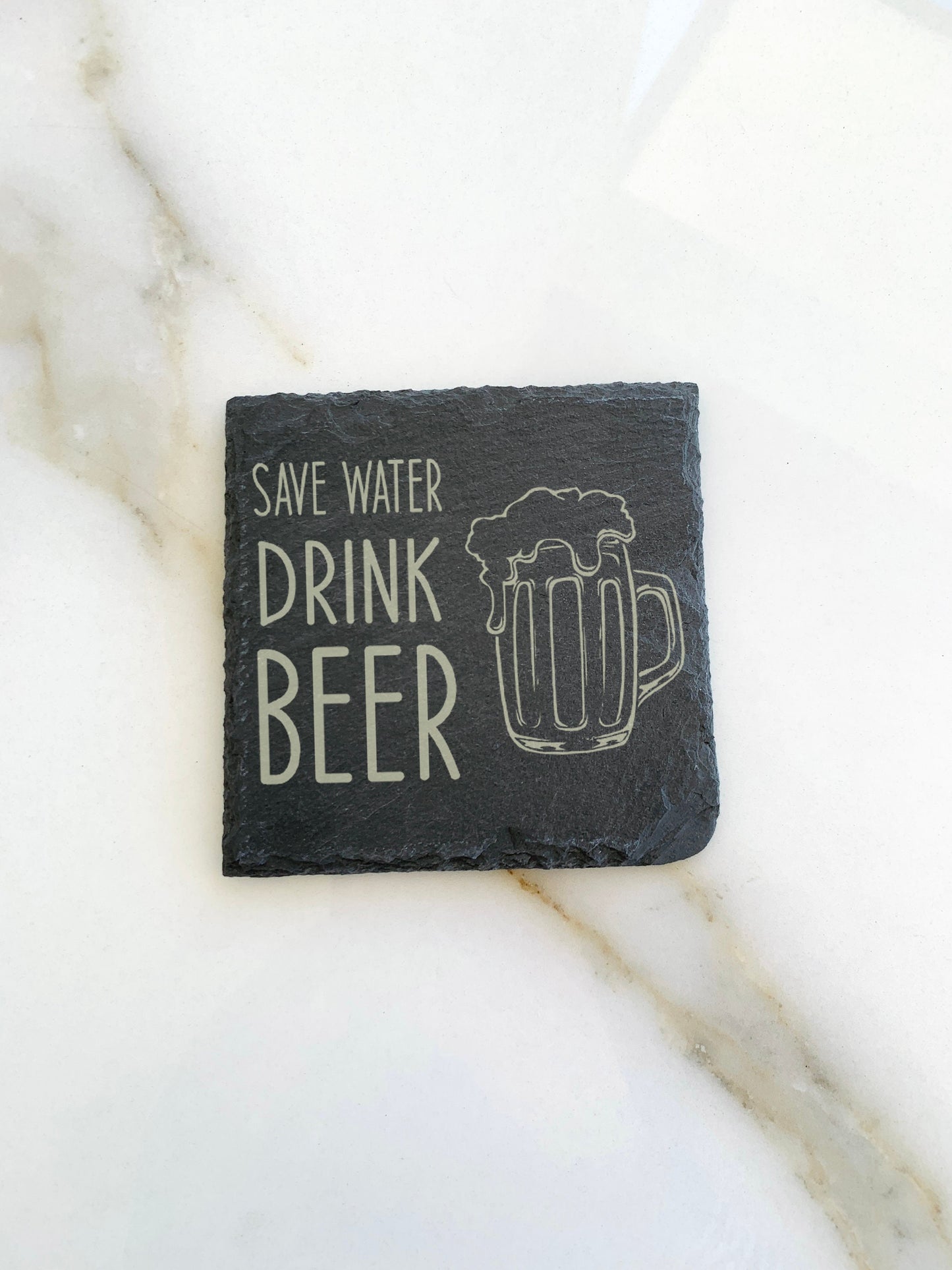 Slate Coaster Personalized Save Water Drink Beer Wine Whisky Vodka Coffee Custom Stone Engraved Coaster Beer Mat Alcohol Funny Drink Quote