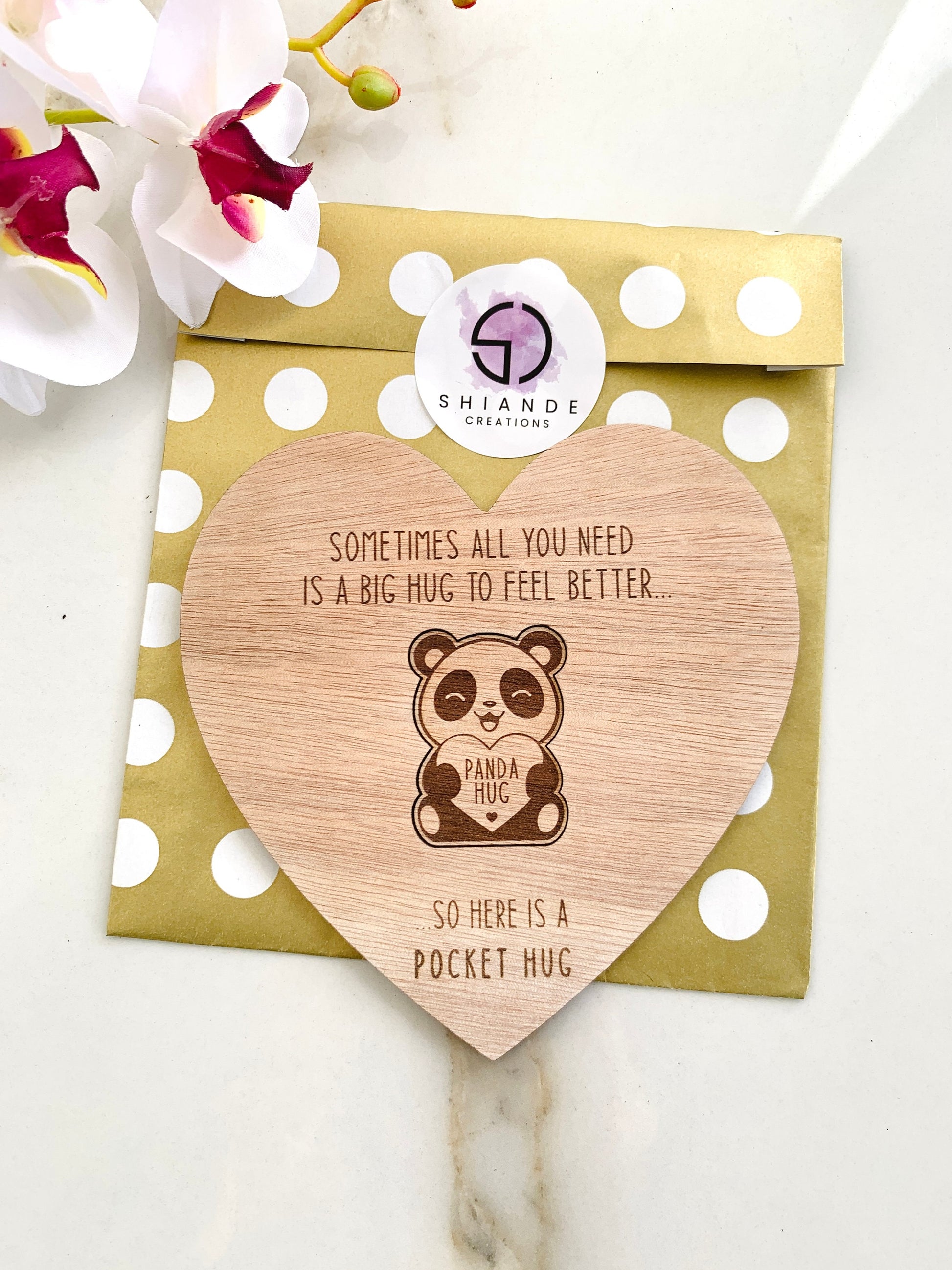 Panda Bear Pocket Hug Token, Send a Hug Gift, Thinking of You Gift, Pick me Up Gift Missing You, Isolation Travel Distance Pocket Hug