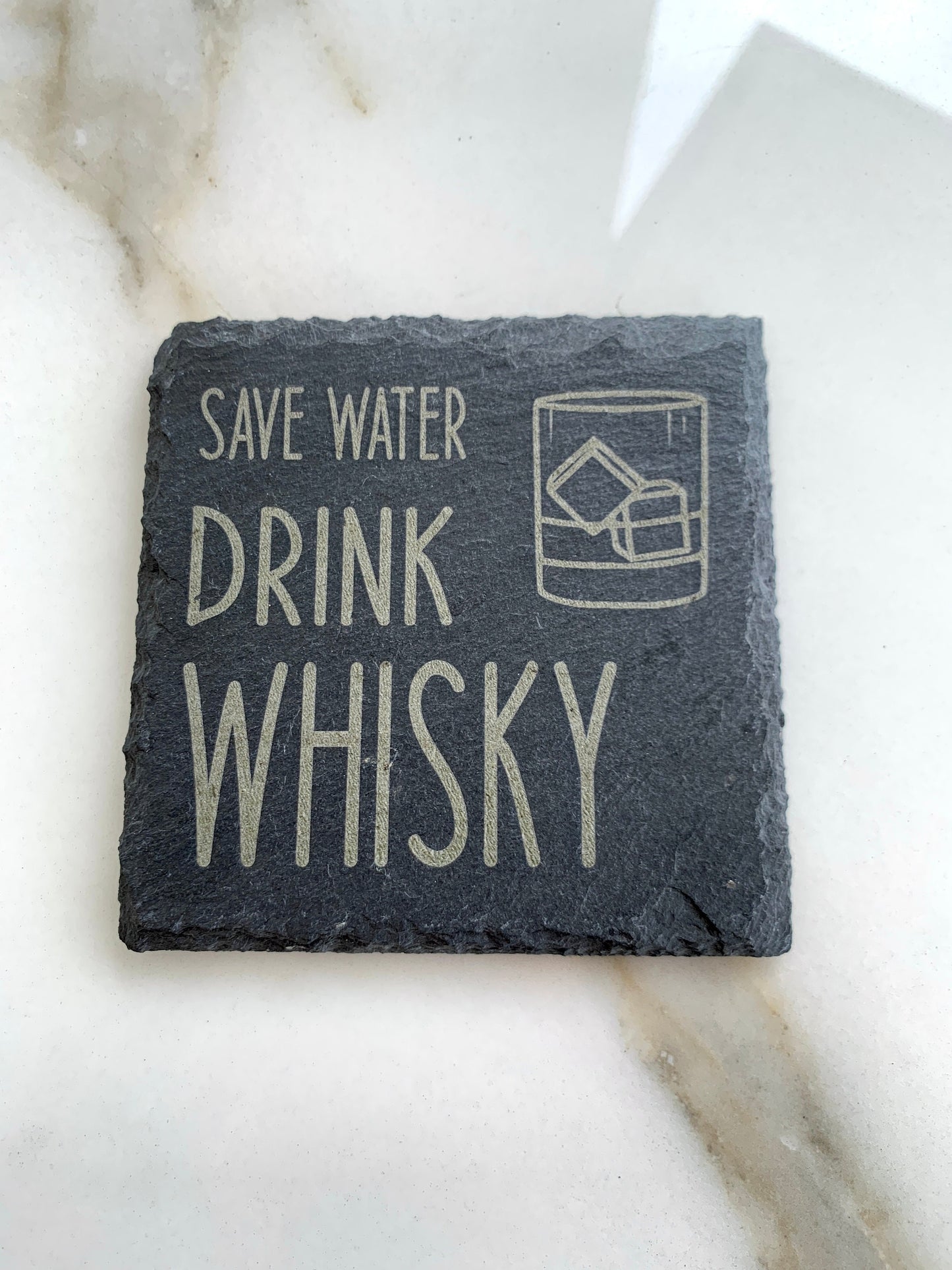 Personalized Slate Coasters Funny Engraved Coasters, Save Water Drink Wine Beer Coasters, Whisky Vodka Coffee Beer Mats Alcohol Funny Quotes