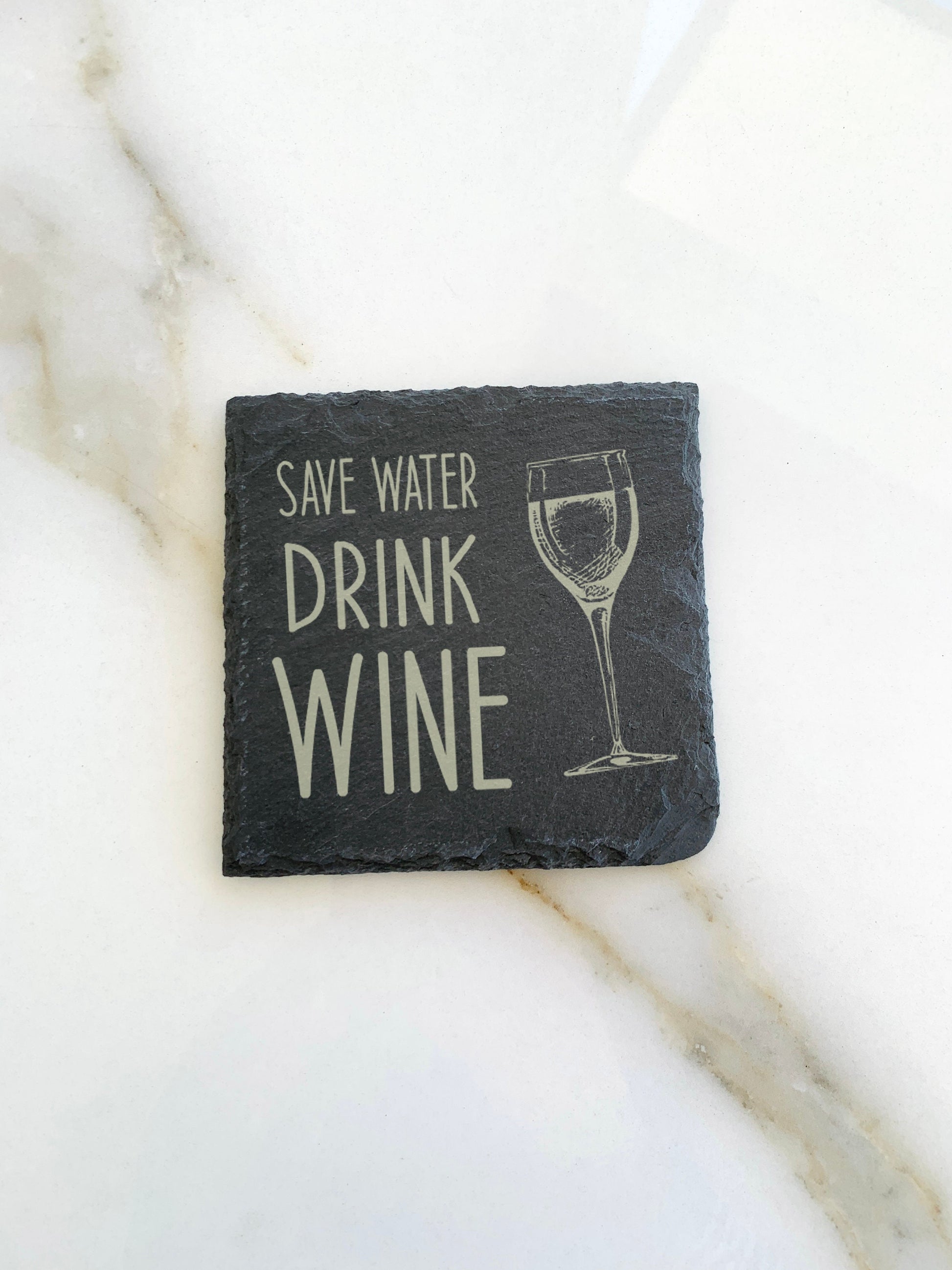 Slate Coaster Personalized Save Water Drink Beer Wine Whisky Vodka Coffee Custom Stone Engraved Coaster Beer Mat Alcohol Funny Drink Quote