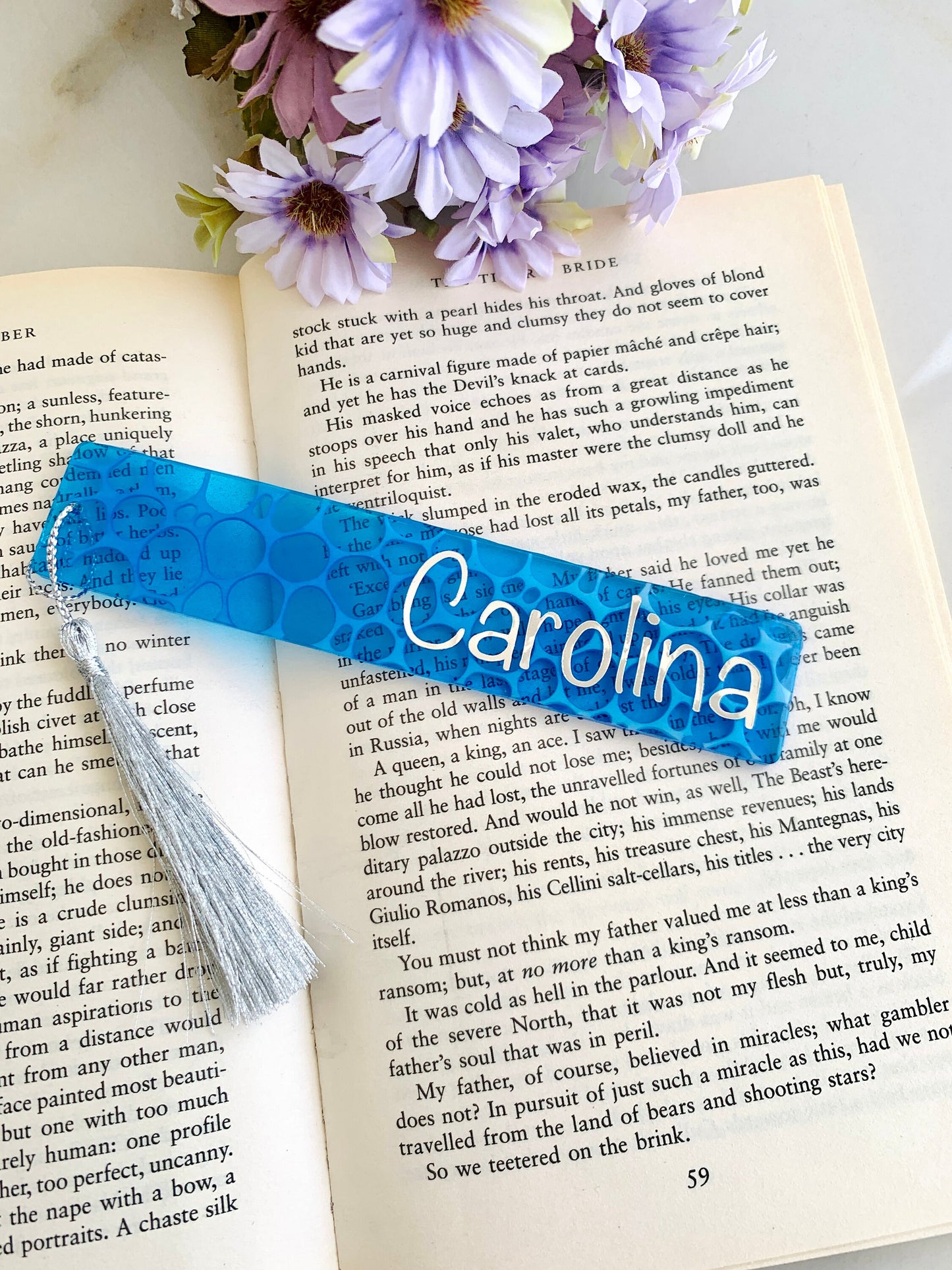 Ocean Resin Bookmark Personalized Custom Name Bookmark Book Lover Gift Personalised Bridesmaids gift Blue Beach Resin Bookmark Gift