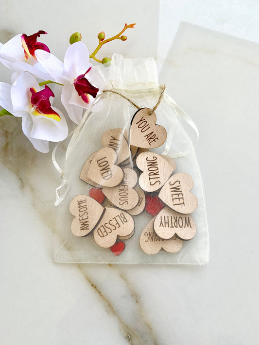 Motivational Affirmation Wood Cards, Positive Thoughts & Words Encouragement Wooden Tokens Pick me Up Gift For Women Selflove Believe In You