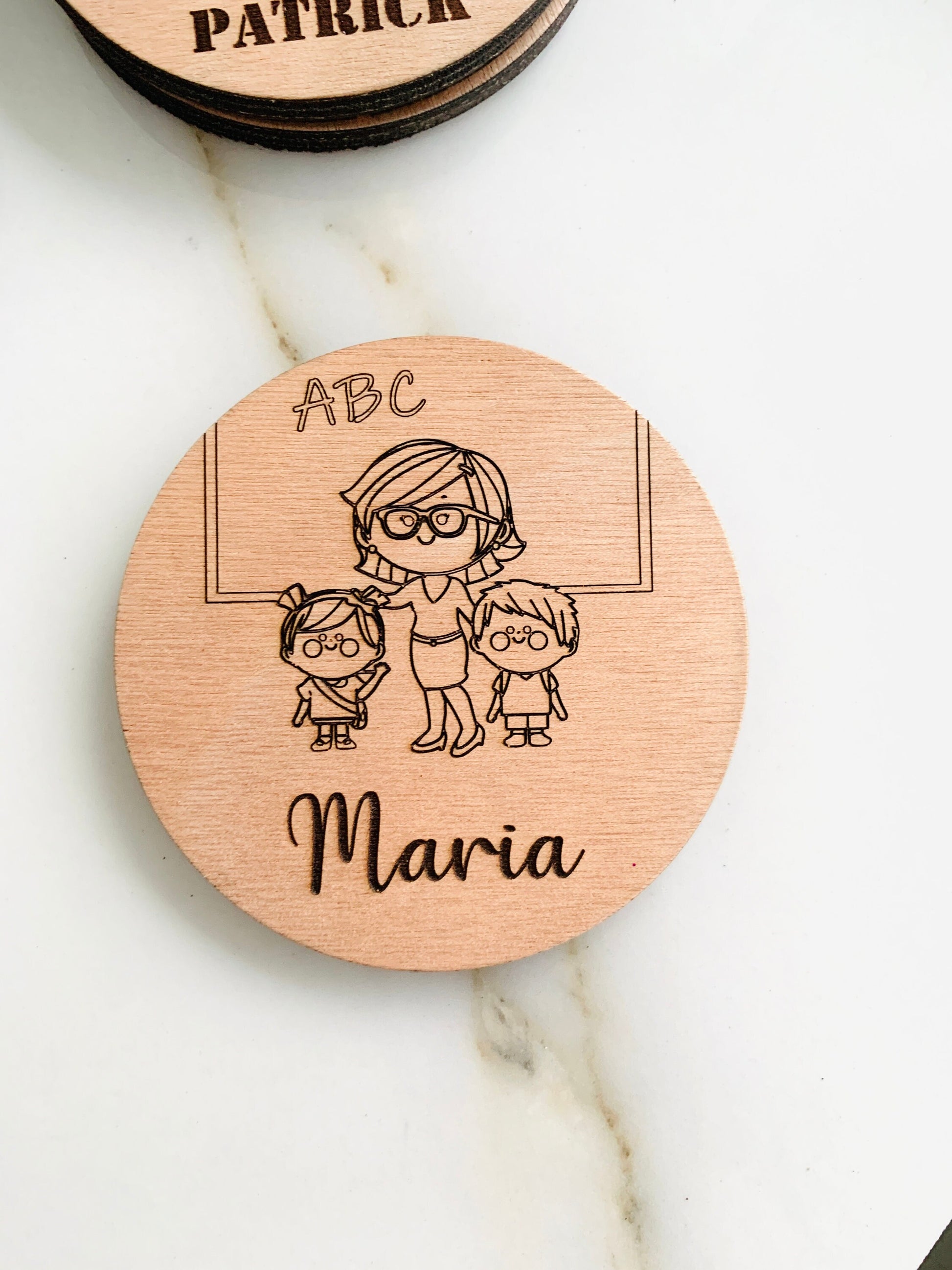 Best Teacher Gift Coaster Personalized, Wood Name Thank You Teacher Gift, Custom Teacher Appreciation Gift, Thank you Special School Teacher gift