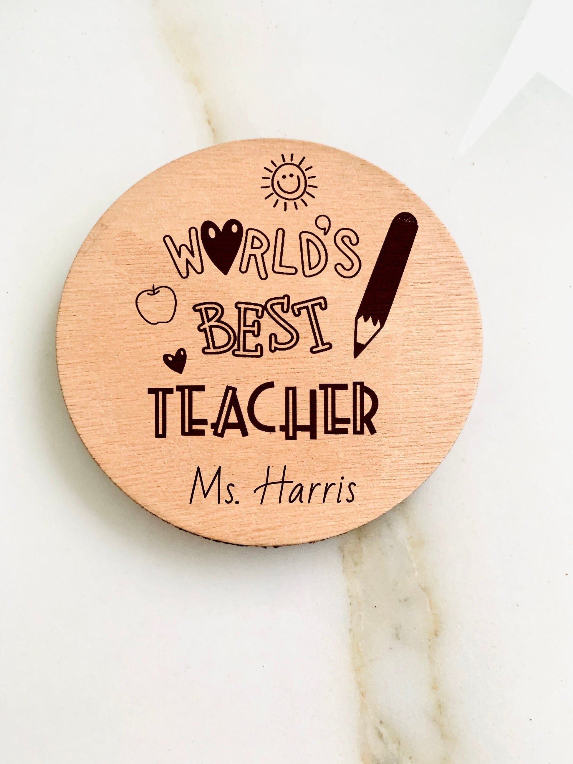 Best Teacher Gift Coaster Personalized, Wood Name Thank You Teacher Gift, Custom Teacher Appreciation Gift, Thank you Special School Teacher gift