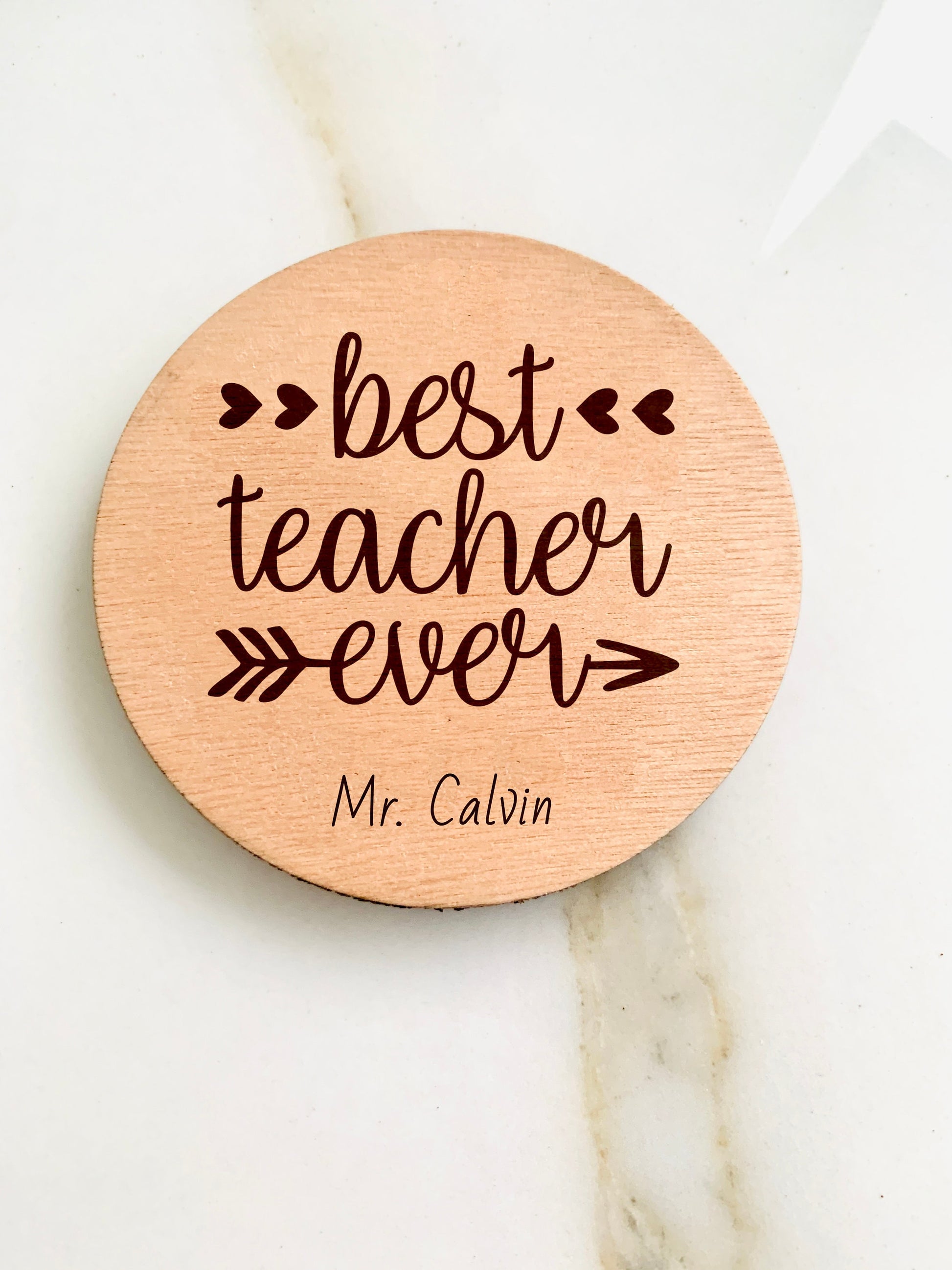 Best Teacher Gift Coaster Personalized, Wood Name Thank You Teacher Gift, Custom Teacher Appreciation Gift, Thank you Special School Teacher gift