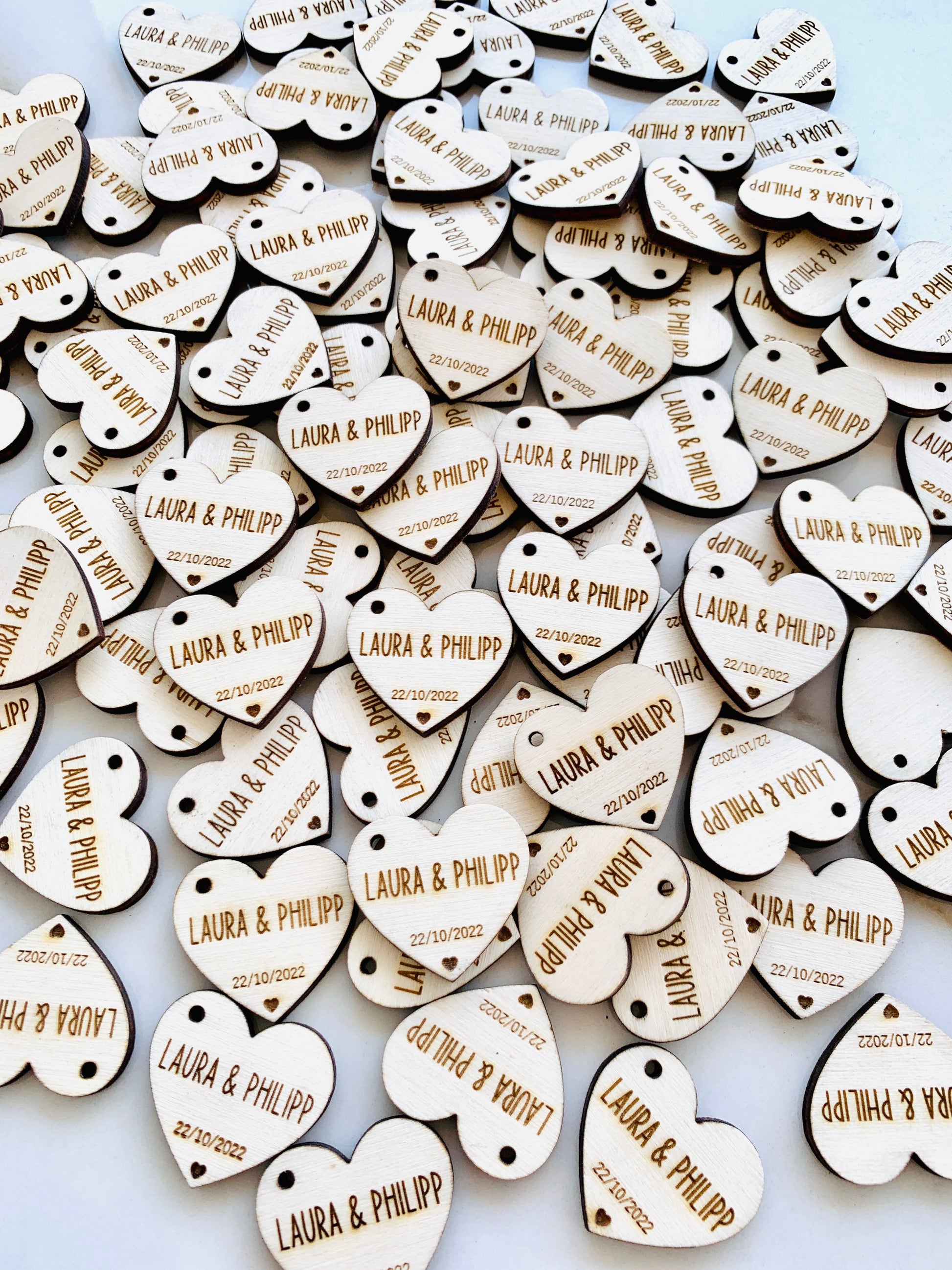 Wedding Favor Wood Tags Personalised, Wedding Heart Tags, Thank You Wedding Favor, Bridal Shower Tags, Couples names With Love Favor Tags