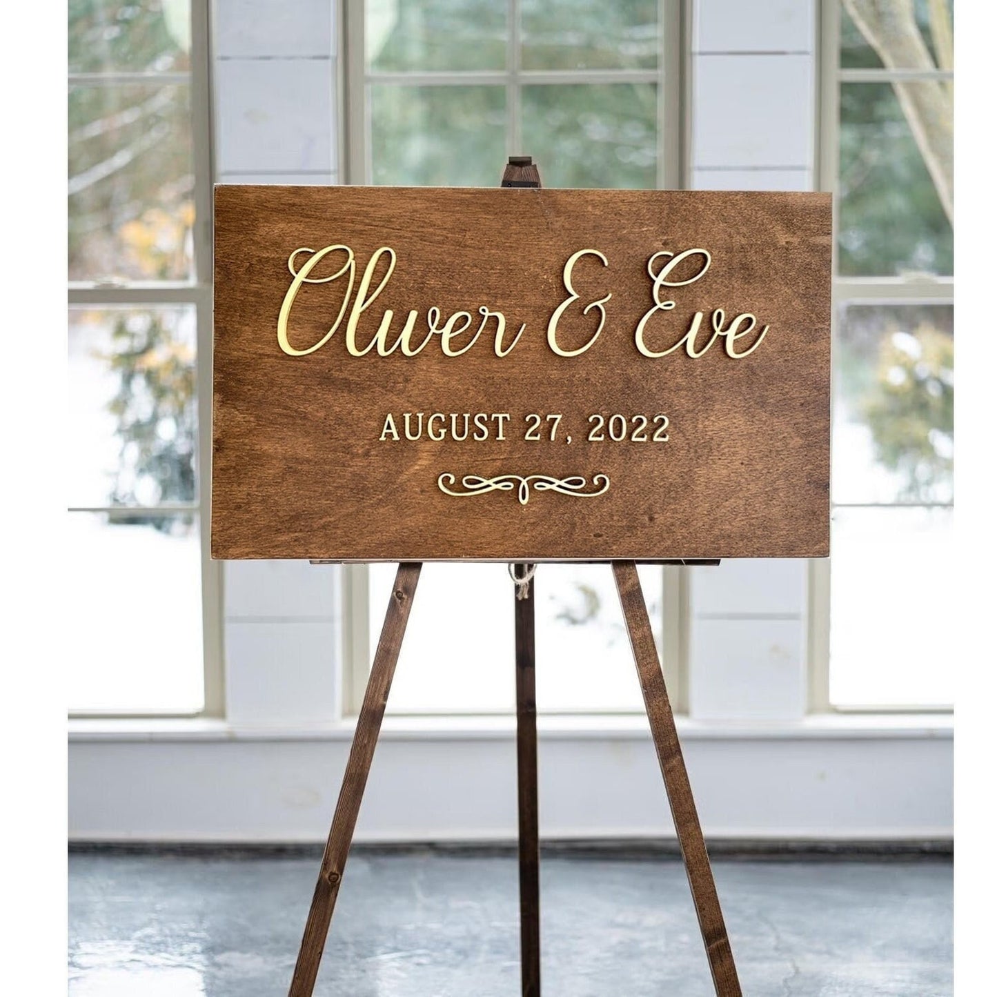 Easel Wedding Welcome Wood Sign Board, Couples Names Wedding Sign, Personalized Rustic Wedding Sign, 3D Wedding Sign, Last Name Wedding Sign