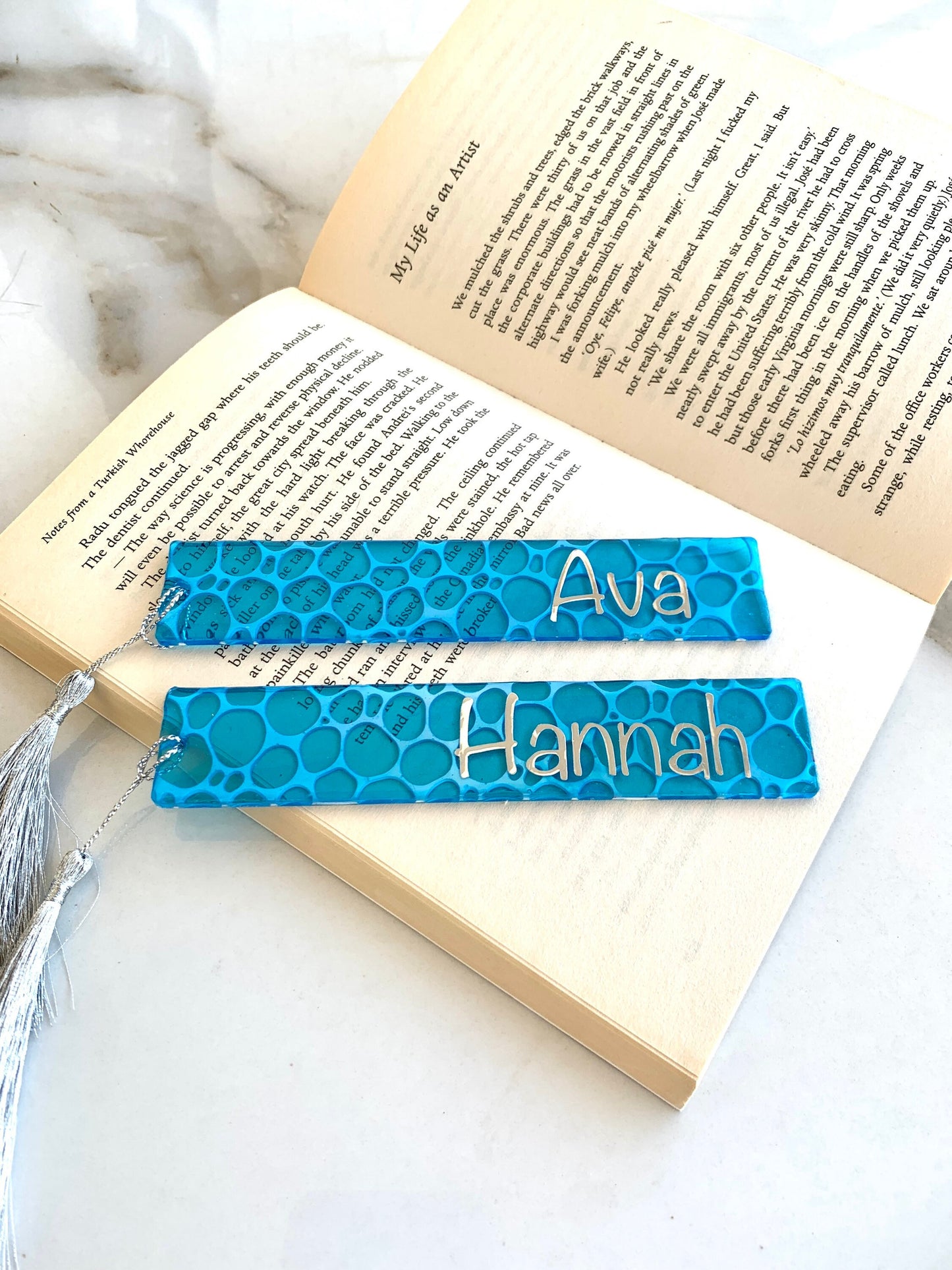 Ocean Resin Bookmark Personalized Custom Name Bookmark Book Lover Gift Personalised Bridesmaids gift Blue Beach Resin Bookmark Gift