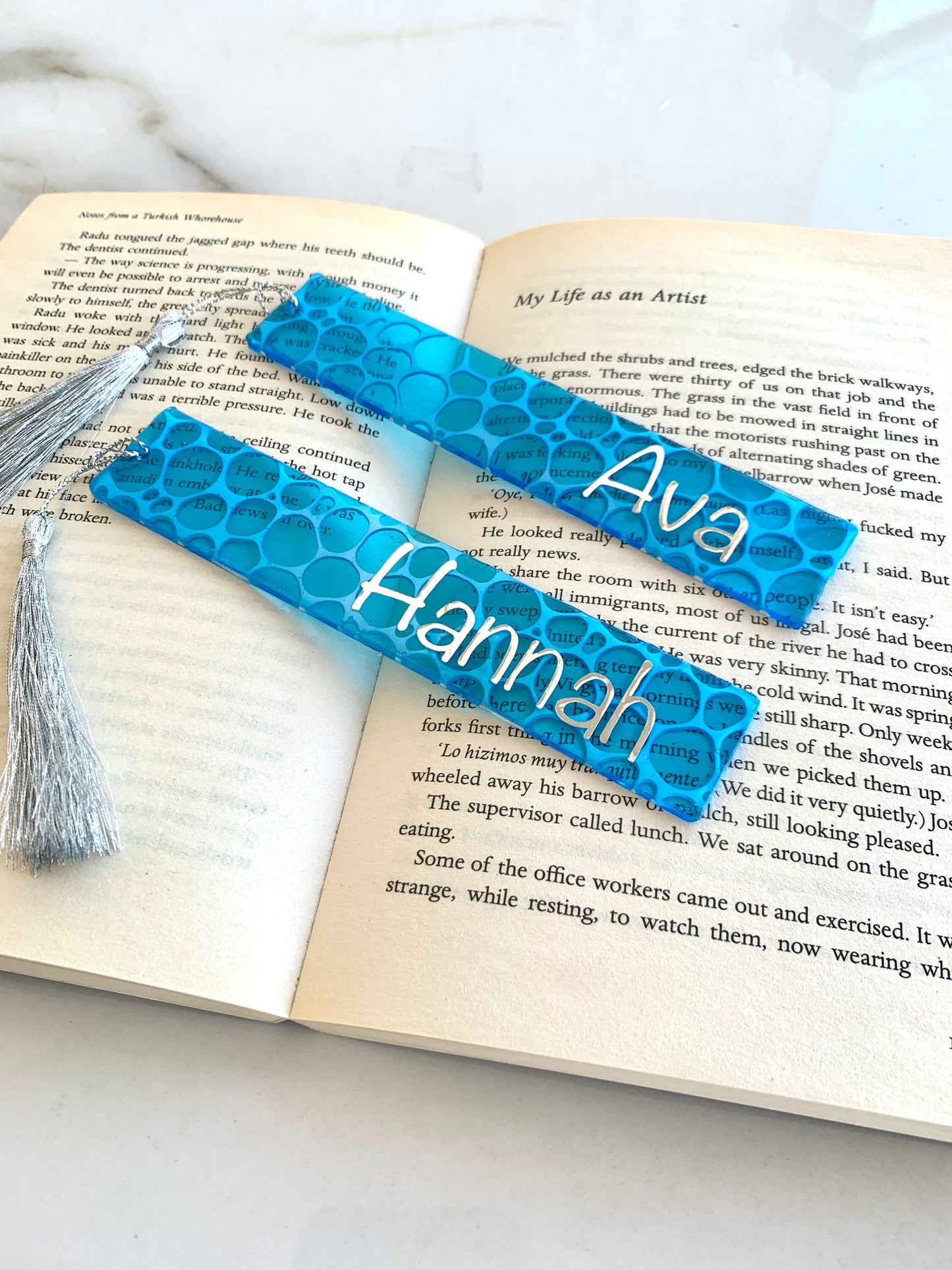 Ocean Resin Bookmark Personalized Custom Name Bookmark Book Lover Gift Personalised Bridesmaids gift Blue Beach Resin Bookmark Gift