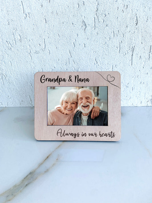 Memorial Photo Frame Wood Engraved 5x7" Custom Memorial Picture Frame, 4x6 Bespoke Engrave Frame, Personalized in loving memory photo frame