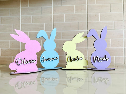 Wooden Bunny Rabbits Personalized Easter Bunny, Mama Bunny Family Easter Bunnies with Names, Gifts for Bunny Lovers Laser Cut Bunny Rabbits