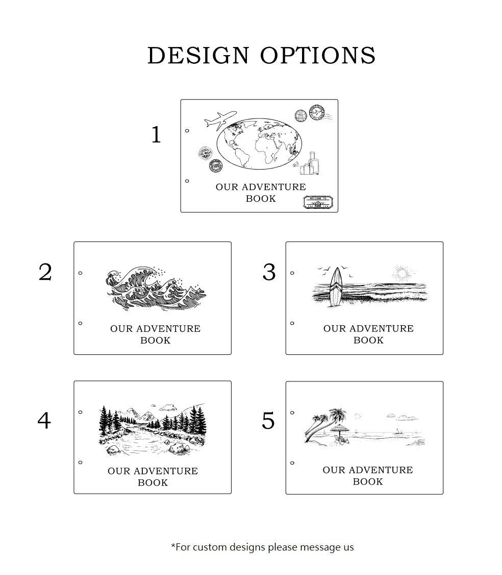 Our Adventure Book Photo Album Engraved Wood Cover, Photo Adventure Book, Polaroid Instax Memories Book, Couples Adventure Scrap Book