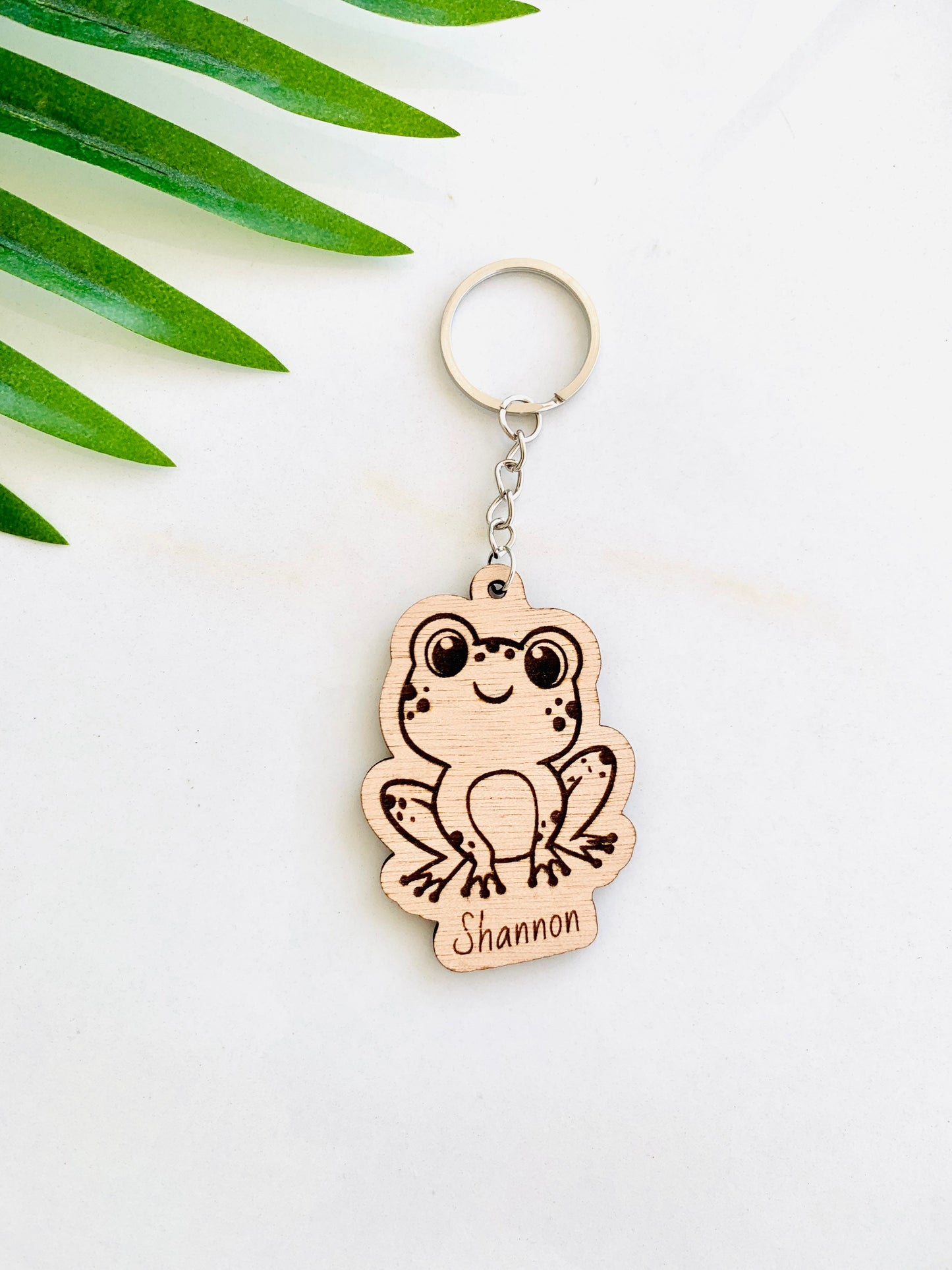 Frog Keychain Personalized, Frog Mushroom keyring, Name Frog on Toilet, African dwarf frog, Frog Gifts, Frock Backpack Charm, Frog Name Tags