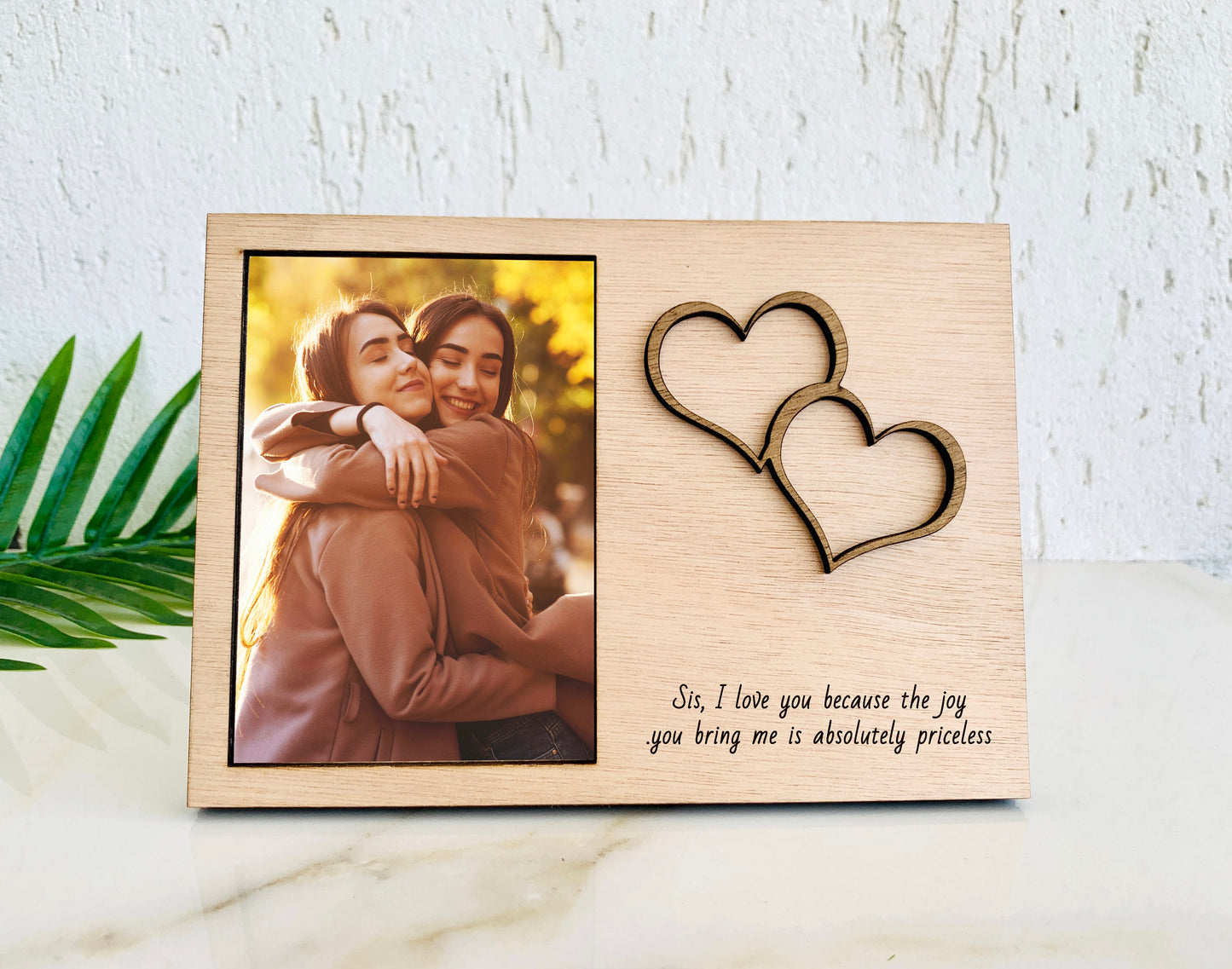 Sister Picture Frame Personalized Gift for Sister from Sister, Custom Wooden Engraved Laser Cut Photo Frame, Sister Unique Gift from Sister