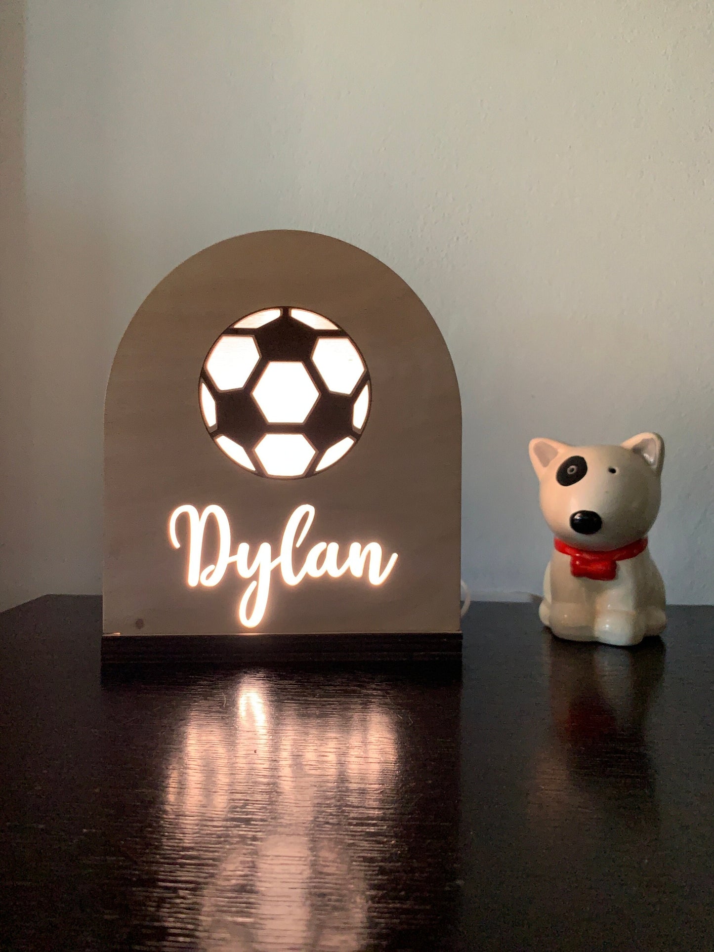 Personalized Soccer Team Coach&#39;s Gift, Football Name Lamp, Thanks For A Great Season Award, Boys&#39; Bedside LED Nightlight, Boys Room Decor