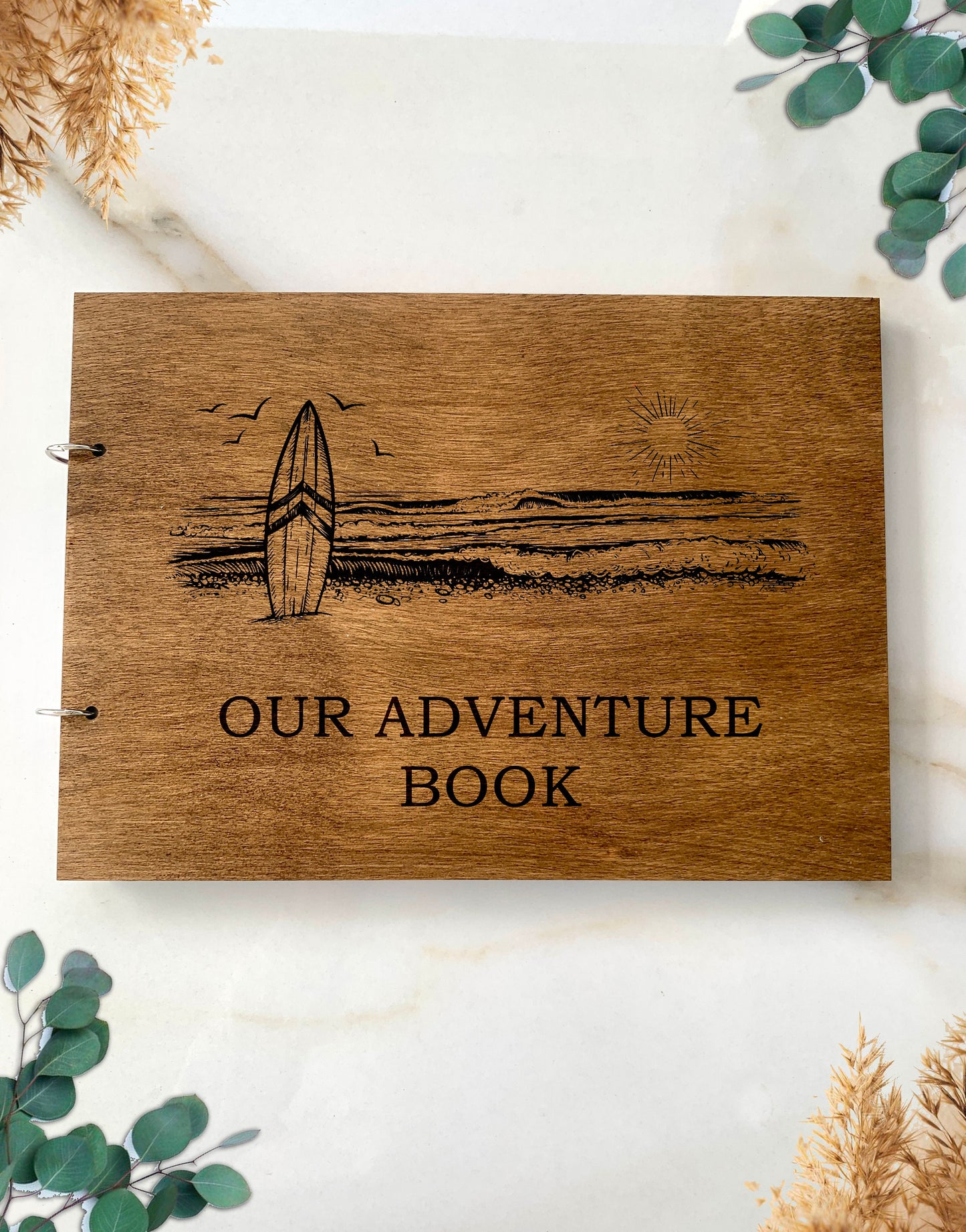 Our Adventure Book Photo Album Engraved Wood Cover, Photo Adventure Book, Polaroid Instax Memories Book, Couples Adventure Scrap Book