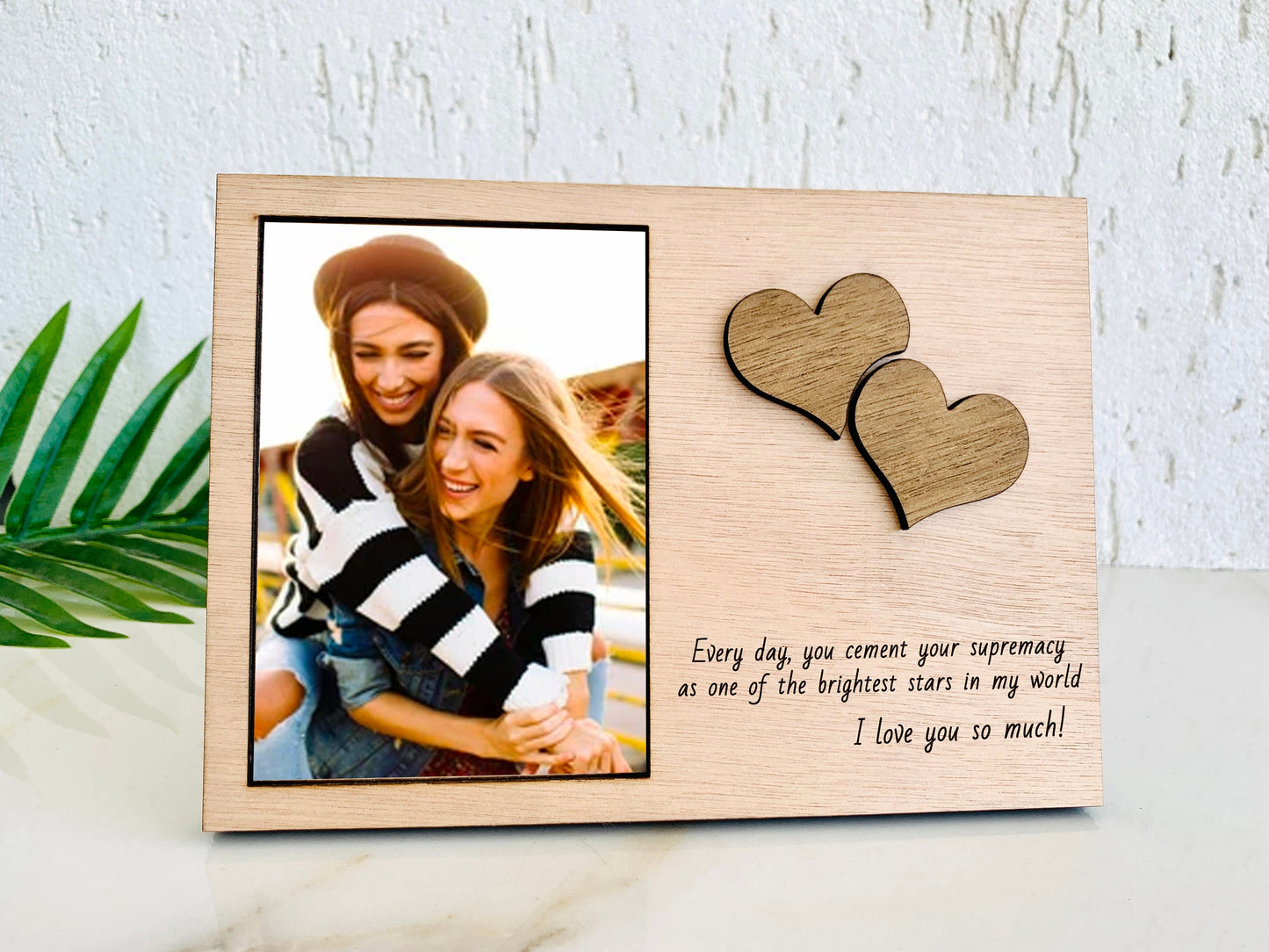 Sister Picture Frame Personalized Gift for Sister from Sister, Custom Wooden Engraved Laser Cut Photo Frame, Sister Unique Gift from Sister