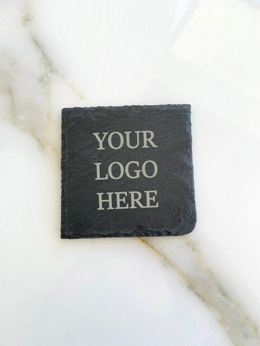 Custom Slate Logo Coasters, Custom Coasters With Logo, Corporate Gifts for Clients, Unique Gifts For Employees, Holiday Logo Corporate Gifts