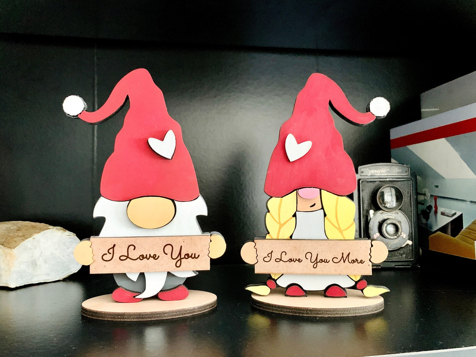 Custom Gnomes Couple Personalized, Christmas Gnomes Name Place Settings, Freestanding Valentines Gnomes, Table Wooden Gonks, Name Gnomes Figurines