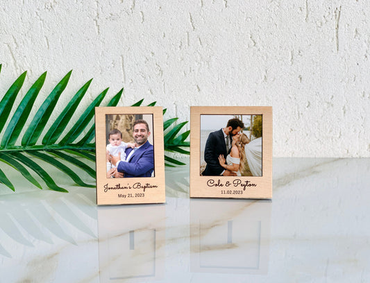 Mini Photo Frame Favors, Instax Polaroid Wedding Photo Frame, Baptism Picture Frame Tiny Engagement Frame Bridal Shower Engraved Photo Frame