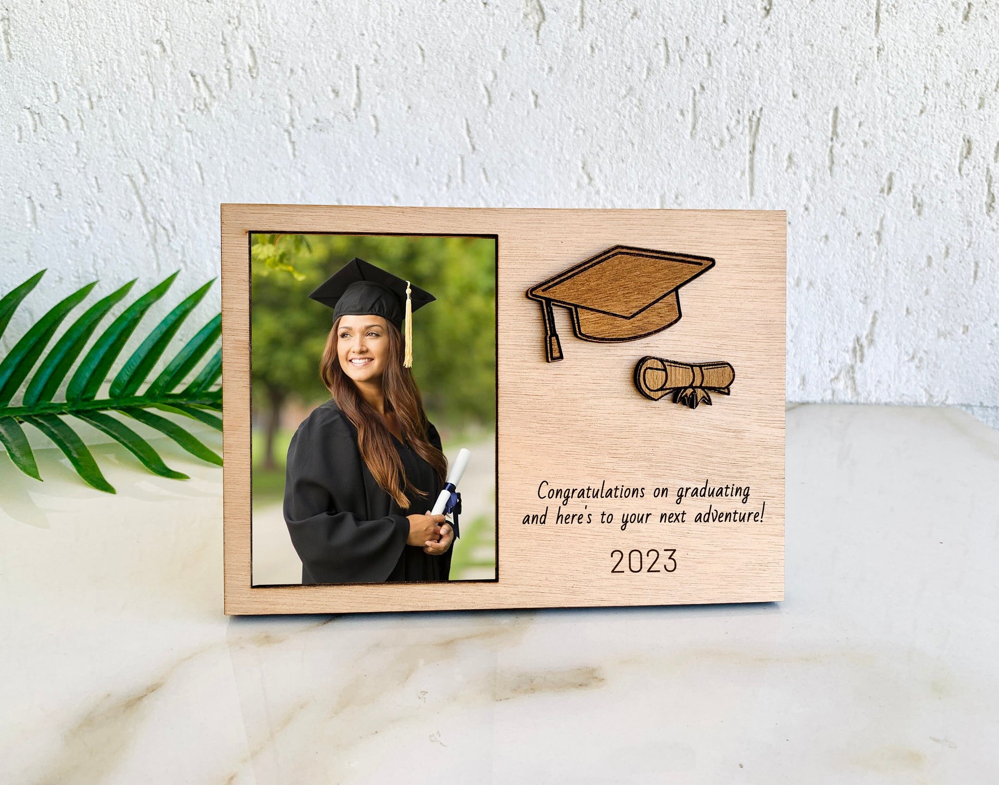 Graduation Picture Frame Personalized, College Graduation Gifts For Her High School, Custom Wooden Engraved Laser Cut Photo Frame