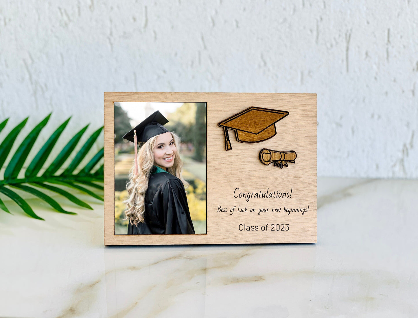 Graduation Picture Frame Personalized, College Graduation Gifts For Her High School, Custom Wooden Engraved Laser Cut Photo Frame