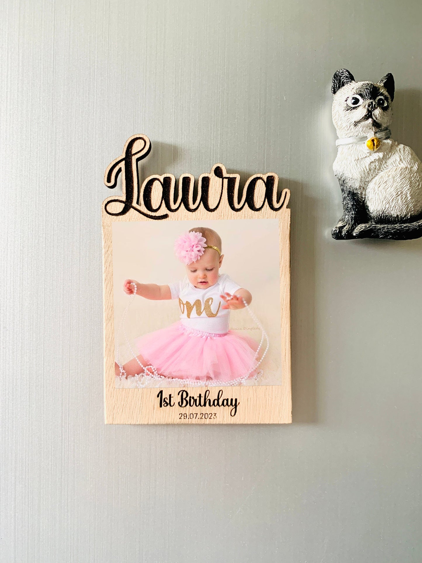 Magnetic Mini Photo Frame Favors, Baptism Instax Photo Frames, Personalized Sweet 16 Birthday Picture Frame Baby Shower Wood Engraved Favors