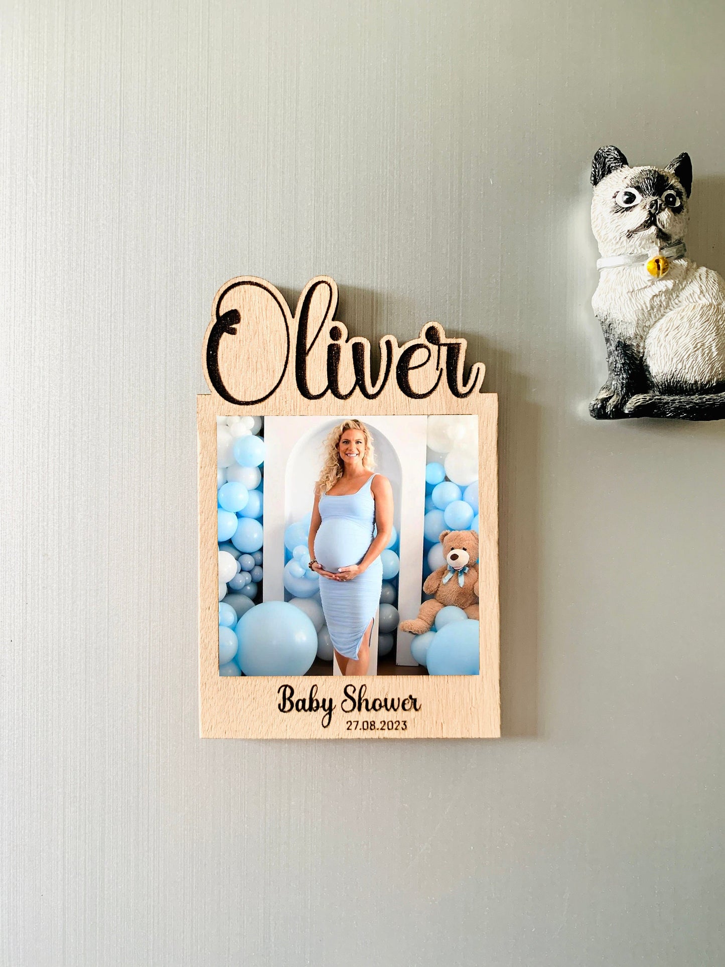 Magnetic Mini Photo Frame Favors, Baptism Instax Photo Frames, Personalized Sweet 16 Birthday Picture Frame Baby Shower Wood Engraved Favors