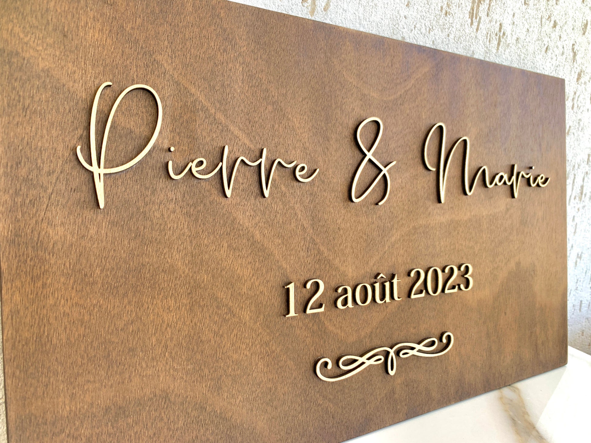 Easel Wedding Entrance Sign Personalized Wooden Welcome to Our Wedding Sign for Ceremony or Reception, Couple’s Names Easel Wedding Sign