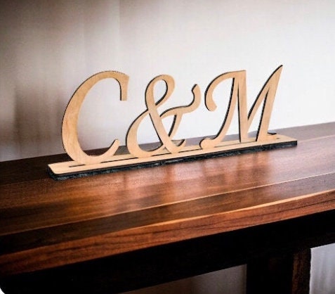 Wedding Large Initials Letters, Wooden Couple’s Initials Wedding Table Decor, 18cm-7” Tall, Anniversary Décor, Big Wood Monograms