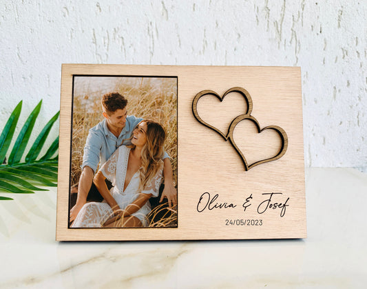 Personalized Wedding Photo Frame for Parents, 50th Anniversary Frame, Engagement Picture Frame, Wedding Shower Photo Frame for Dad, Engraved