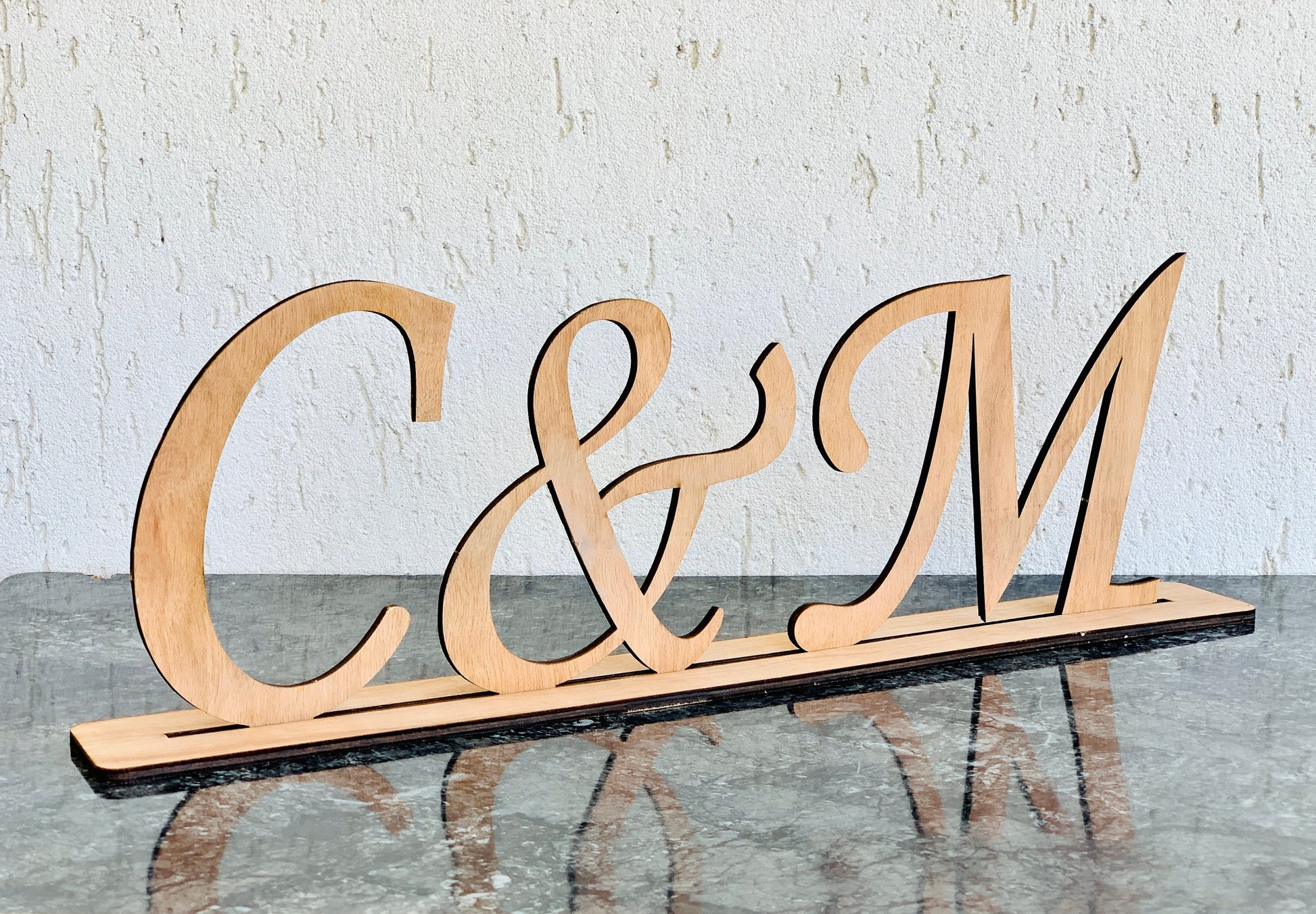 Wedding Large Initials Letters, Wooden Couple’s Initials Wedding Table Decor, 18cm-7” Tall, Anniversary Décor, Big Wood Monograms