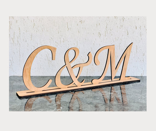 Wedding Large Initials Letters, Wooden Couple’s Initials Wedding Table Decor, 18cm-7” Tall, Anniversary Décor, Big Wood Monograms