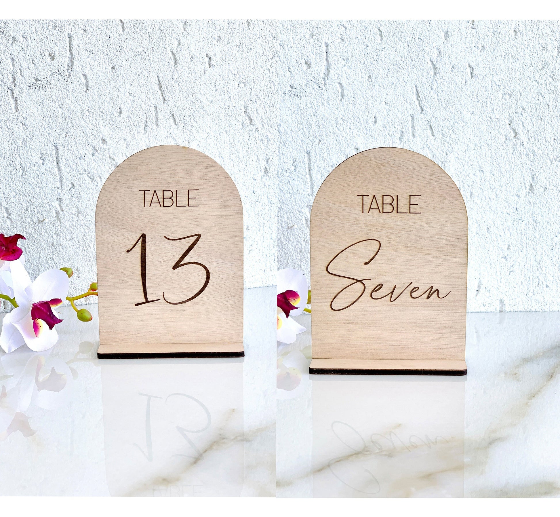 Wedding Wood Table Numbers, Arch Engraved Wedding Table Numbers, Rustic Wedding Table Sign, Freestanding Table Number Wedding Rustic Decor