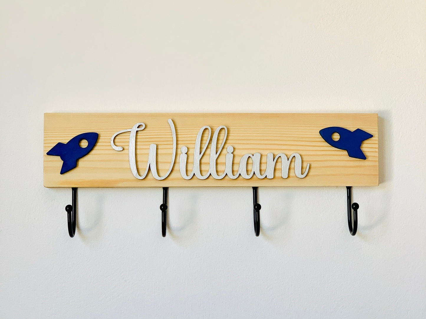 Kids Wall Hooks Personalized Hanger, Nursery Children Wardrobe, Baby Room Wooden Wall Organizer, Kids Room Hooks Rack, Kids Coat Hanger