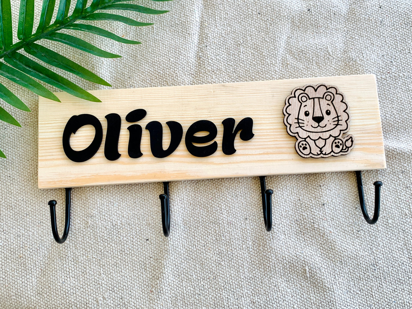 Nursery Children&#39;s Wardrobe, Personalized Children&#39;s Wall Hanger, Baby Room Wooden Wall Organizer, Kids Room Hooks Rack, Kids Coat Hanger