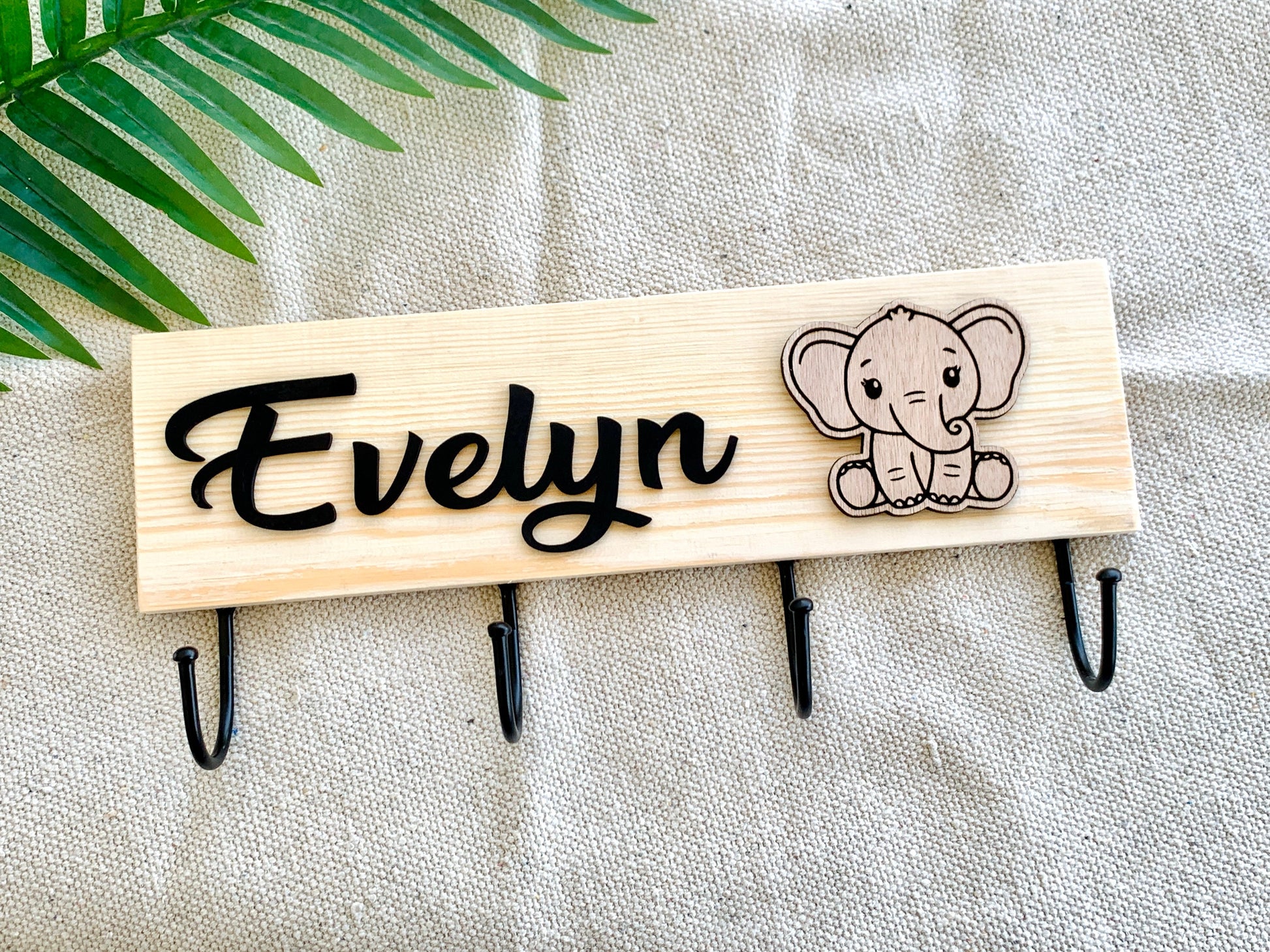 Nursery Children&#39;s Wardrobe, Personalized Children&#39;s Wall Hanger, Baby Room Wooden Wall Organizer, Kids Room Hooks Rack, Kids Coat Hanger