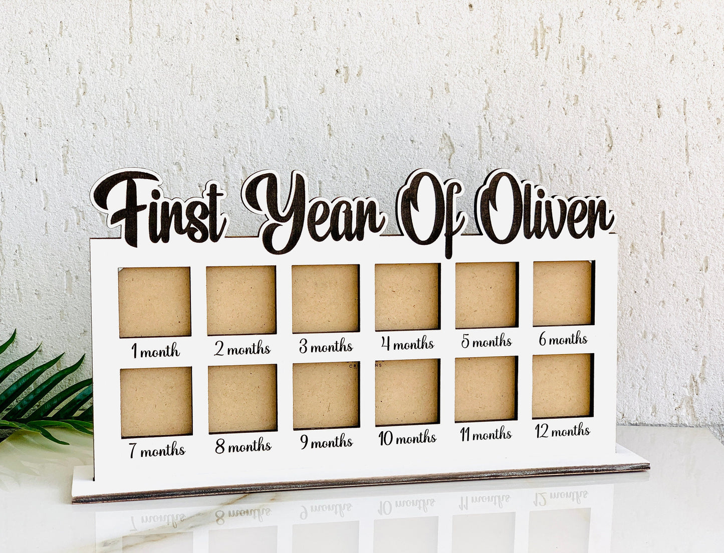 My First Year Photo Frame Board, Baby Milestone Wooden Board, First Year Photo Album, Personalized Newborn Photo Frame, Baby Growth Journey