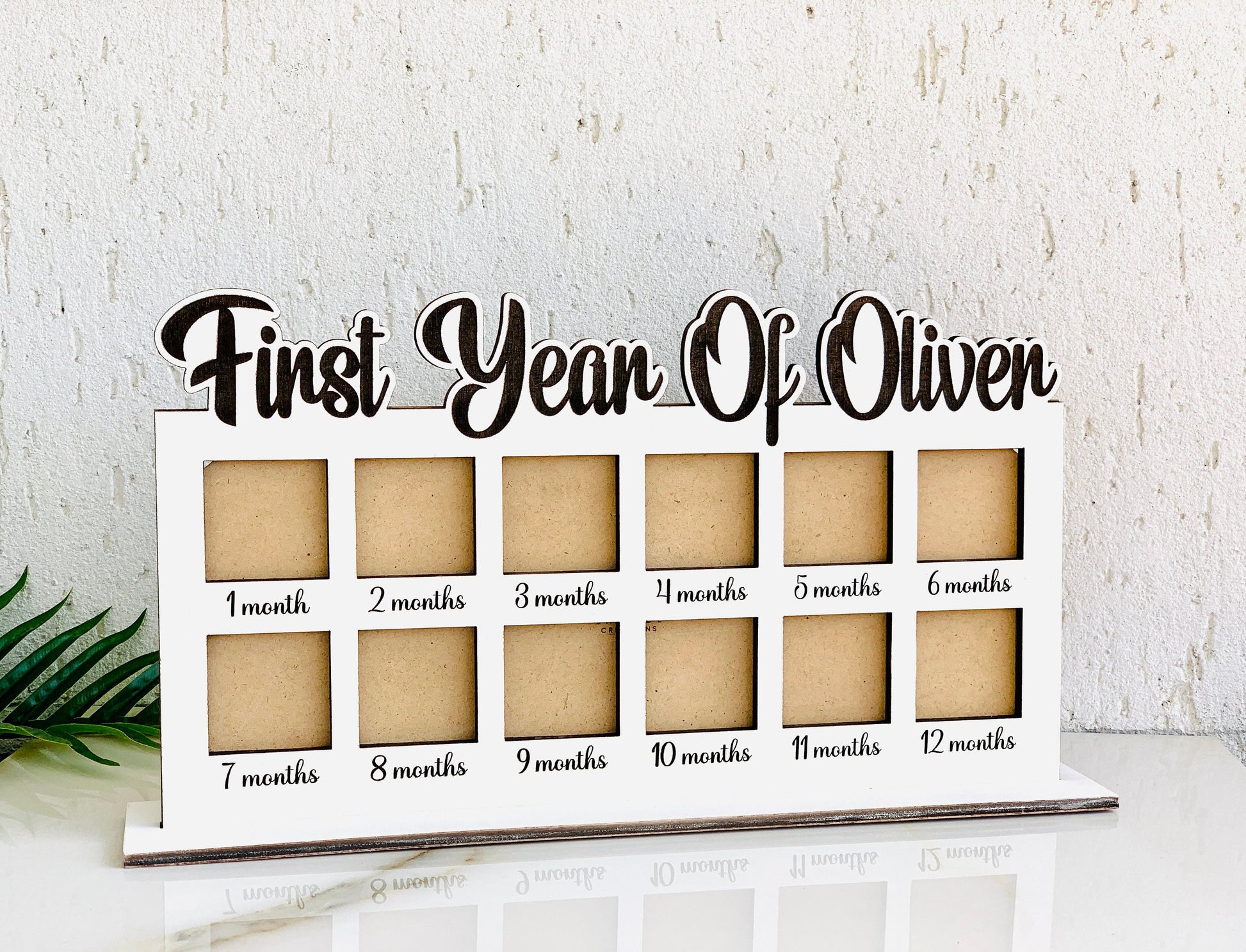 My First Year Photo Frame Board, Baby Milestone Wooden Board, First Year Photo Album, Personalized Newborn Photo Frame, Baby Growth Journey