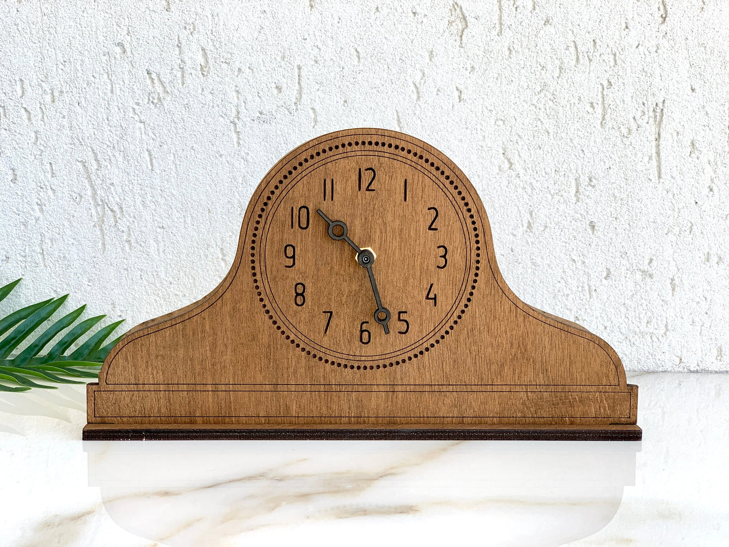 Wood Mantel Clock Modern, Vintage Antique Desk Clock, Office Table Clock, Retro Clock Fireplace Clock, kitchen Minimal Mantel Clock Engraved