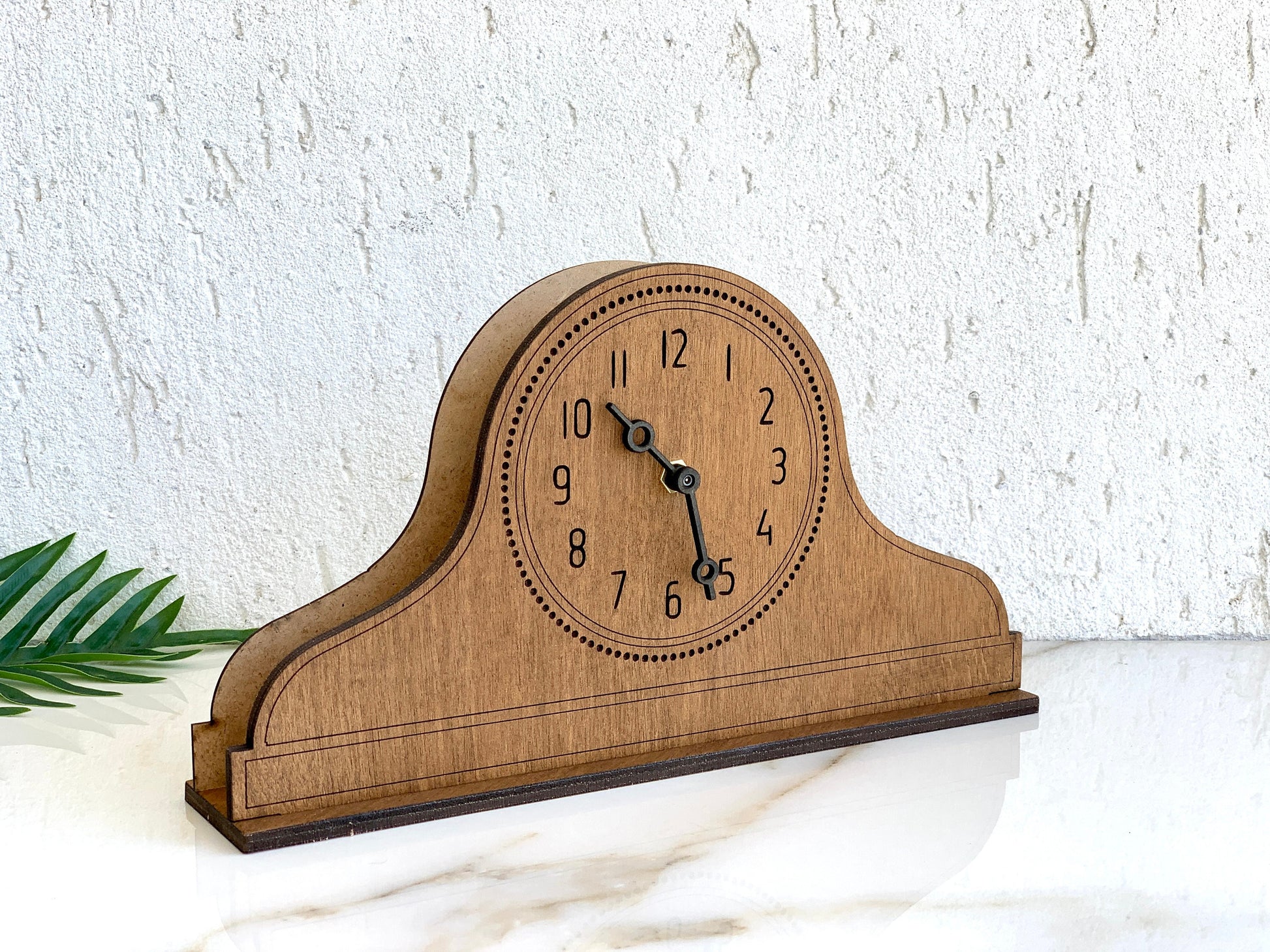 Wood Mantel Clock Modern, Vintage Antique Desk Clock, Office Table Clock, Retro Clock Fireplace Clock, kitchen Minimal Mantel Clock Engraved