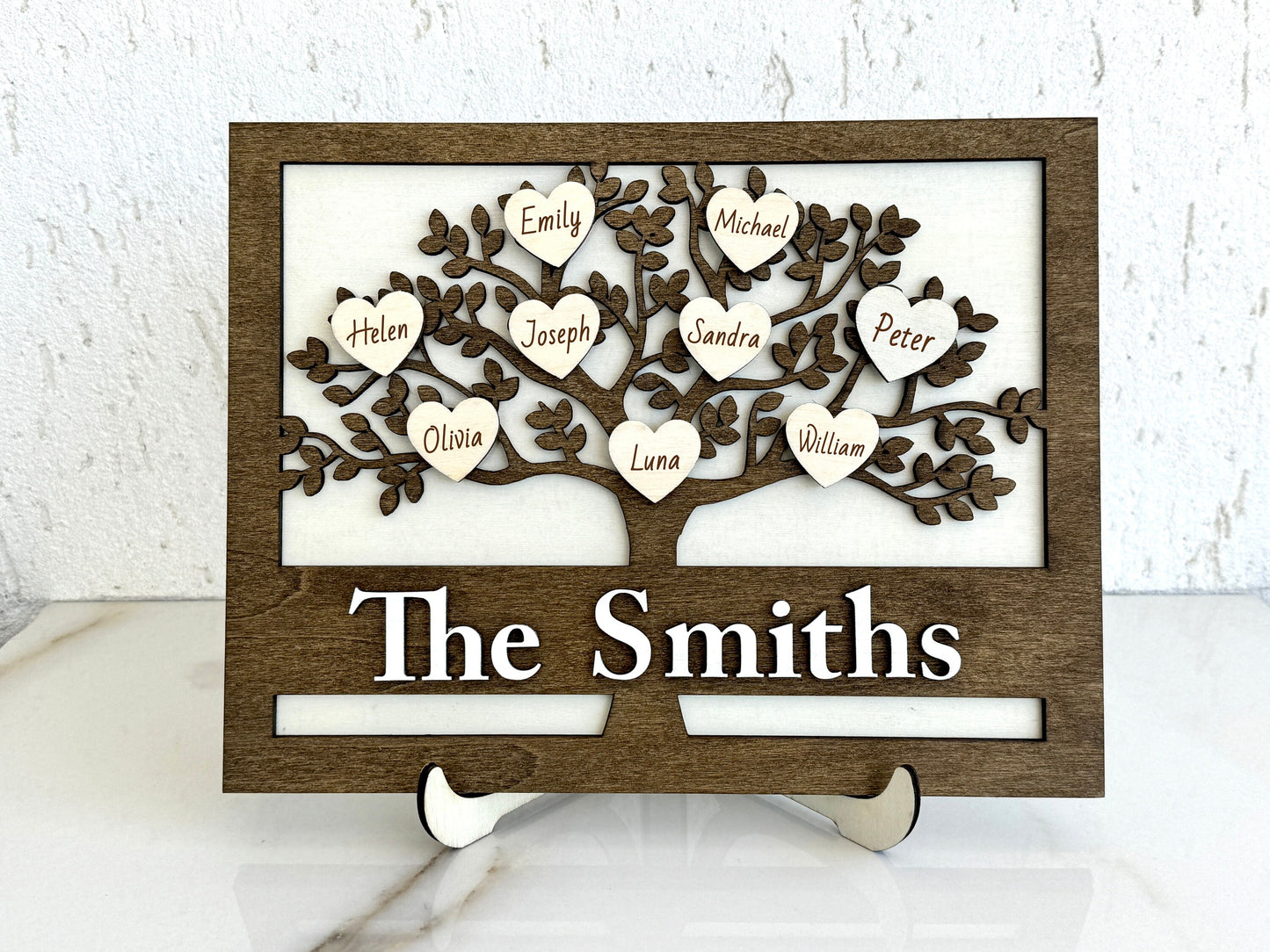 Personalized Family Tree Wooden Sign, Our Family, Family Wall Hanging Sign, Family Name, Generations, Great Grandparents Grandkids Gift