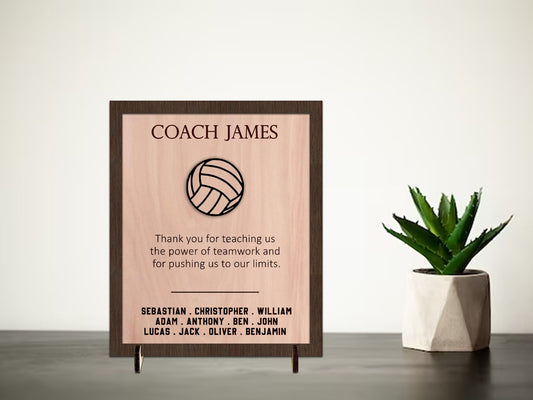 Personalized Volley Coach Plaque, Thank You Volleyball Gift, Team Player Stats, Thank You End of Season Gift to Coach, Appreciation Award