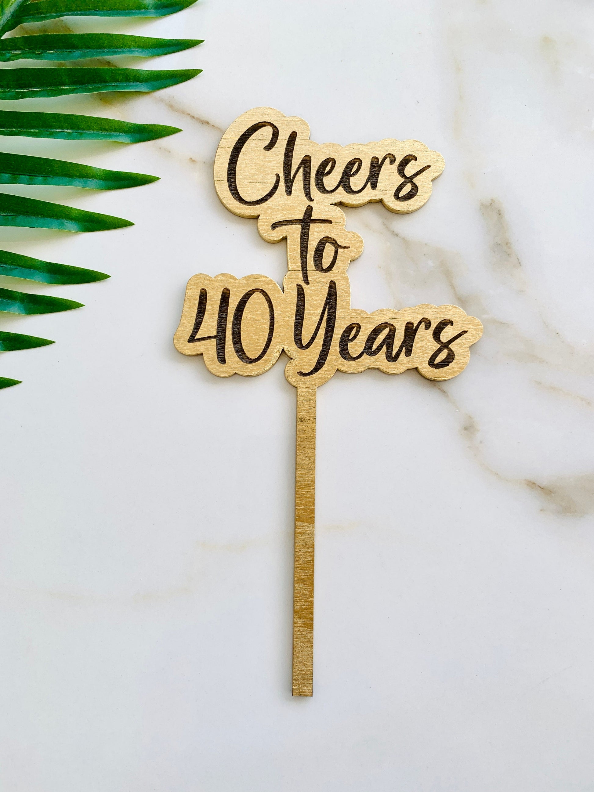 40th Birthday Decoration Sign, Cheers to 40 Years, 40th Birthday Cake Topper, 40th Birthday Backdrop Wood Sign, Birthday Party Décor Banner