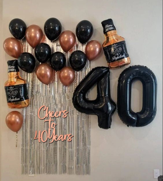 40th Birthday Decoration Sign, Cheers to 40 Years, 40th Birthday Cake Topper, 40th Birthday Backdrop Wood Sign, Birthday Party Décor Banner