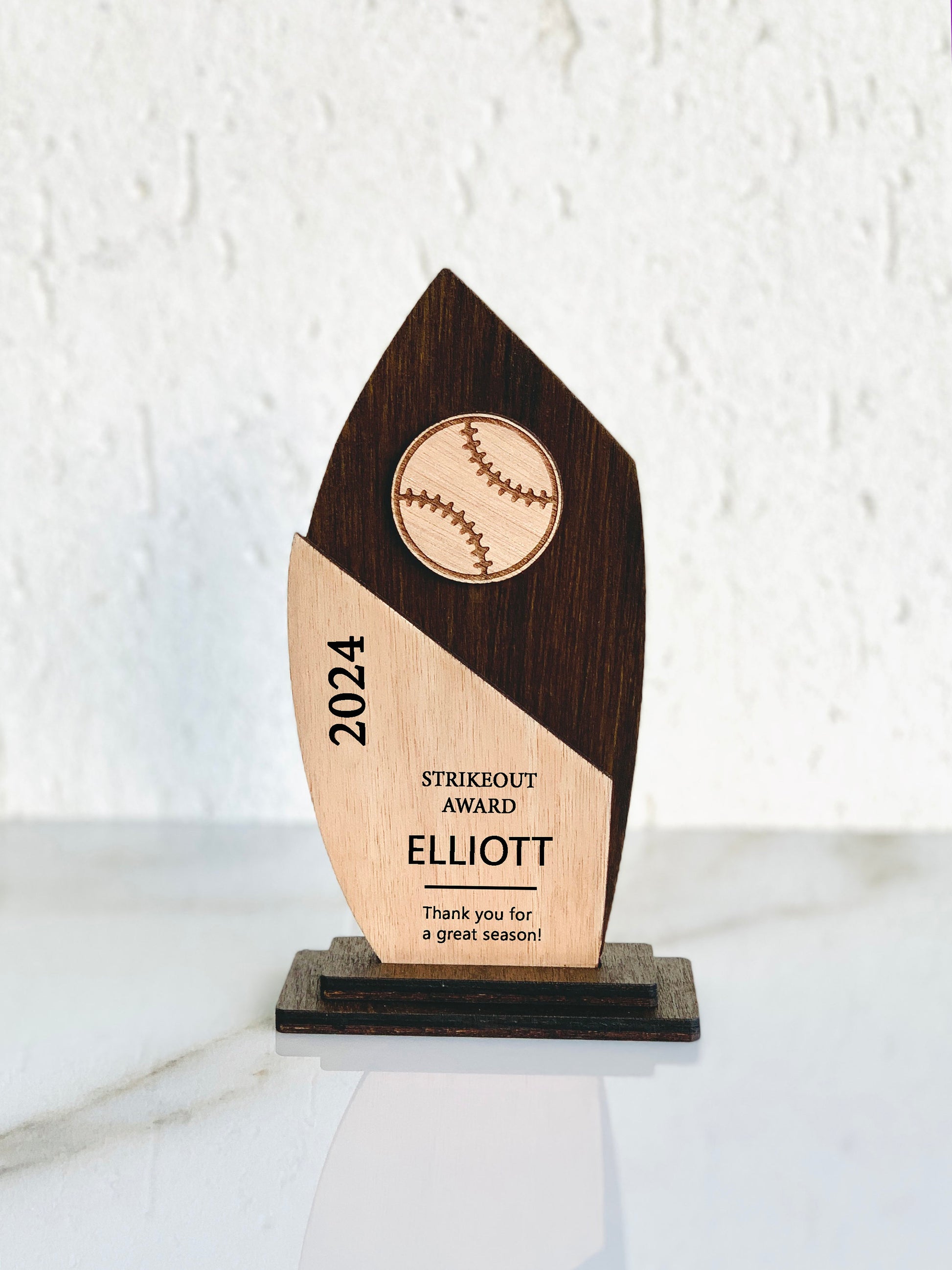 Softball Award Personalized End Of Season Baseball Awards for Kids, Wooden High School Softball Award Trophy for Team Players and Coach