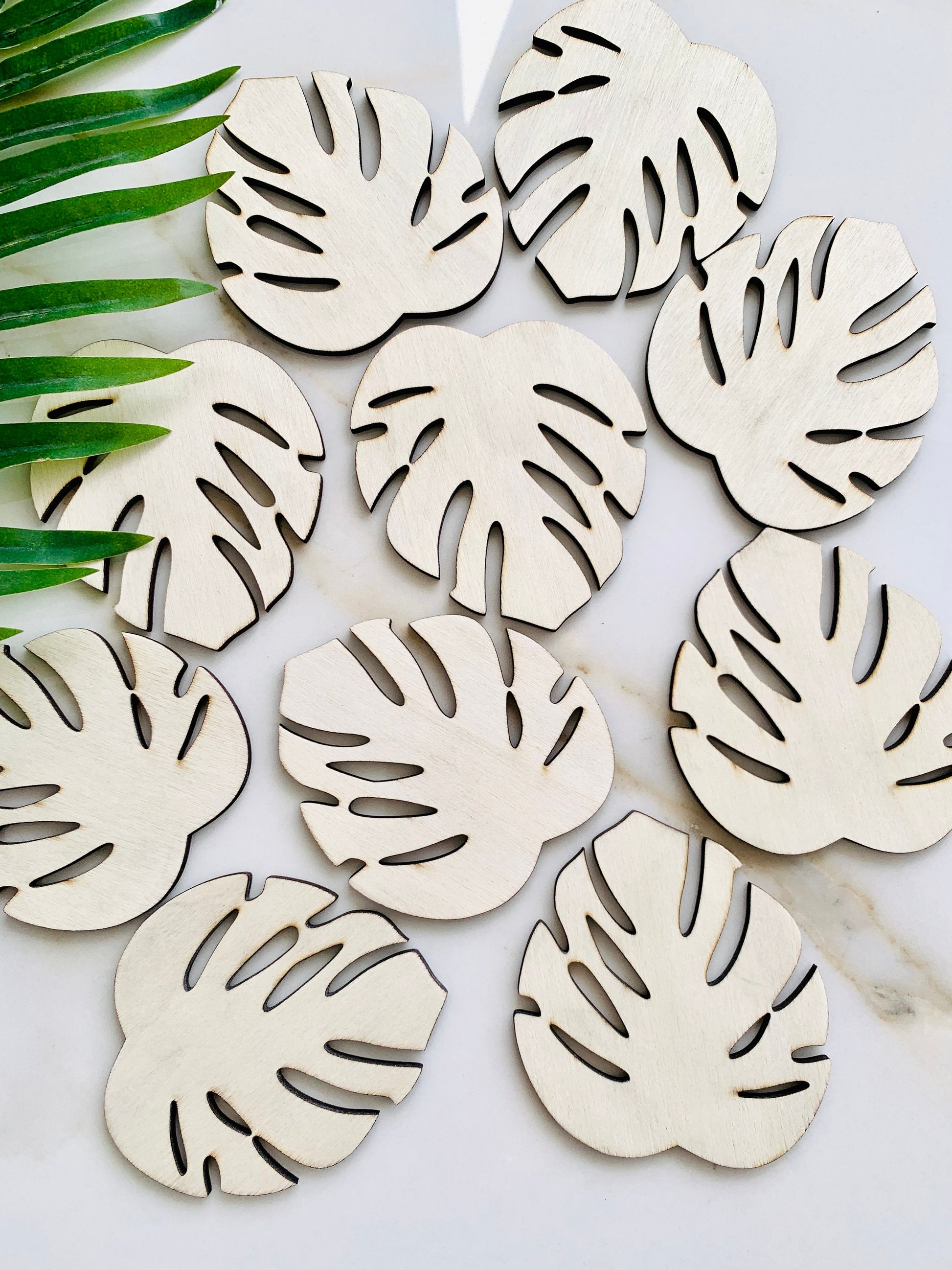 Monstera Leaf Wood Cutouts, Monstera Leaf Wood Sign Blank, Mini Tiny Blank Monstera Leaves in Bulk, Unfinished Monstera Leaf Crafting Wood