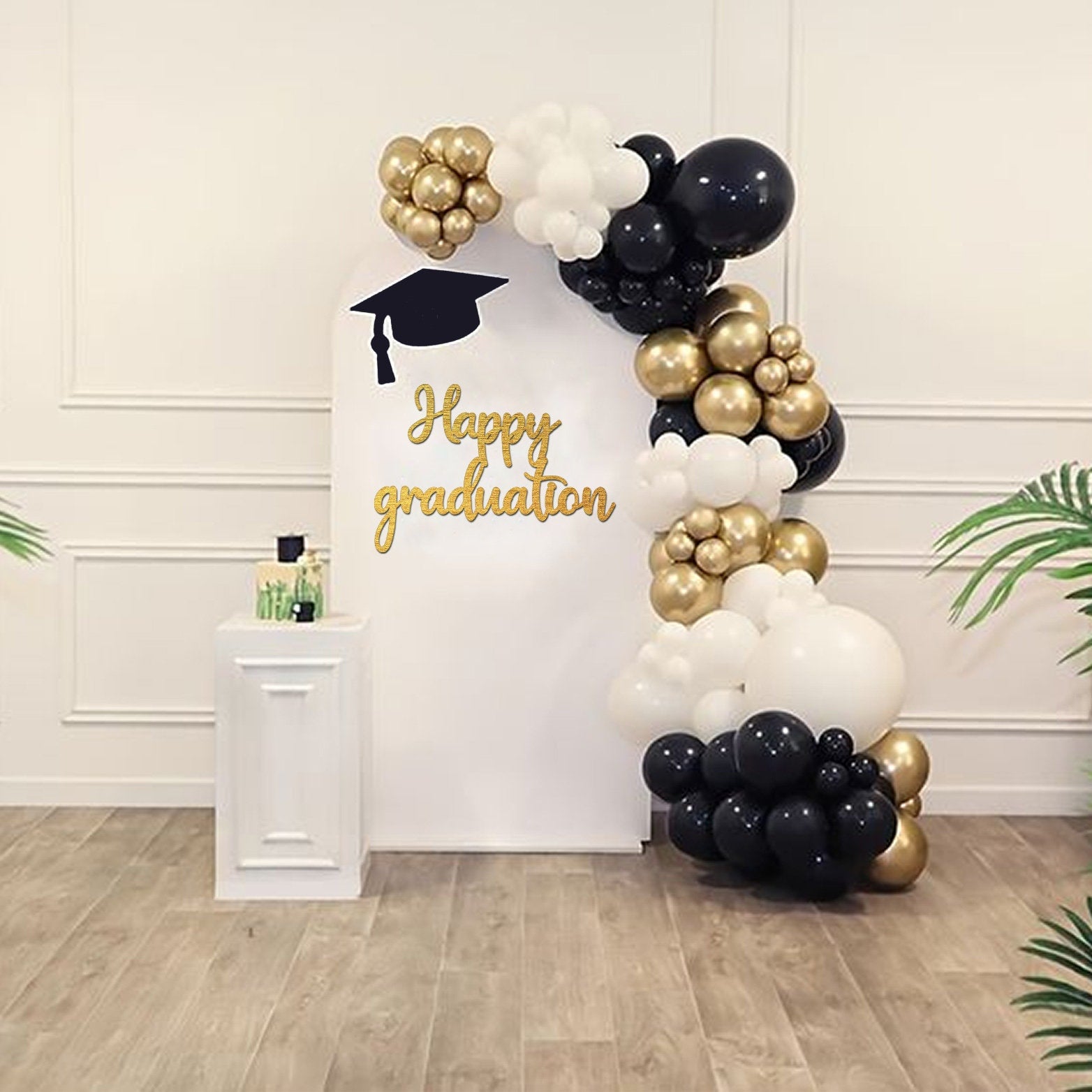 Happy Graduation Backdrop, Graduation Party Decor Wood Sign, Laser Cut Graduation Hedge Yard Sign, Celebration Banner