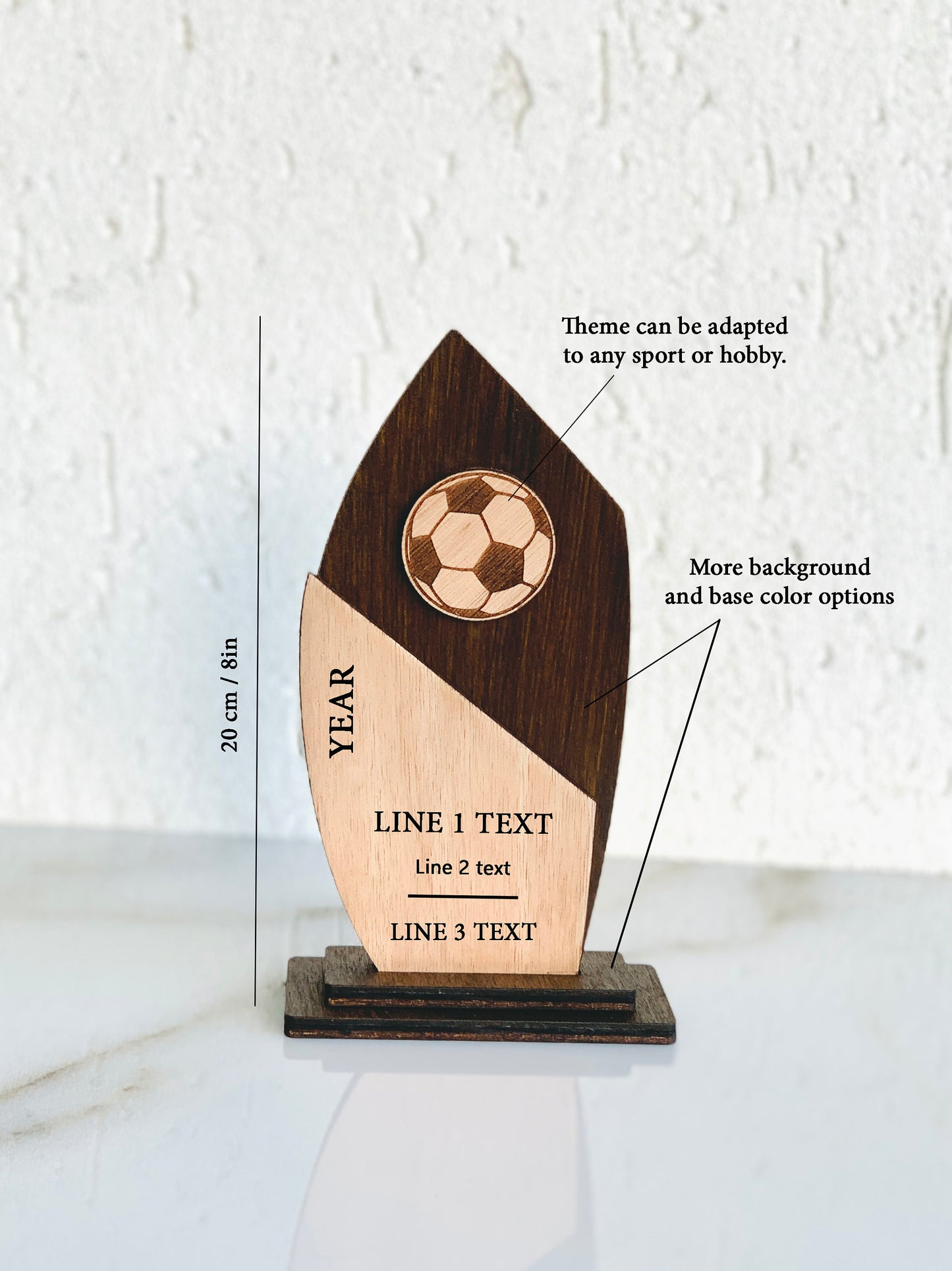 Soccer Award Personalized End Of Season Soccer Awards for Kids, Wooden High School Soccer Award Trophy for Team Players and Coach