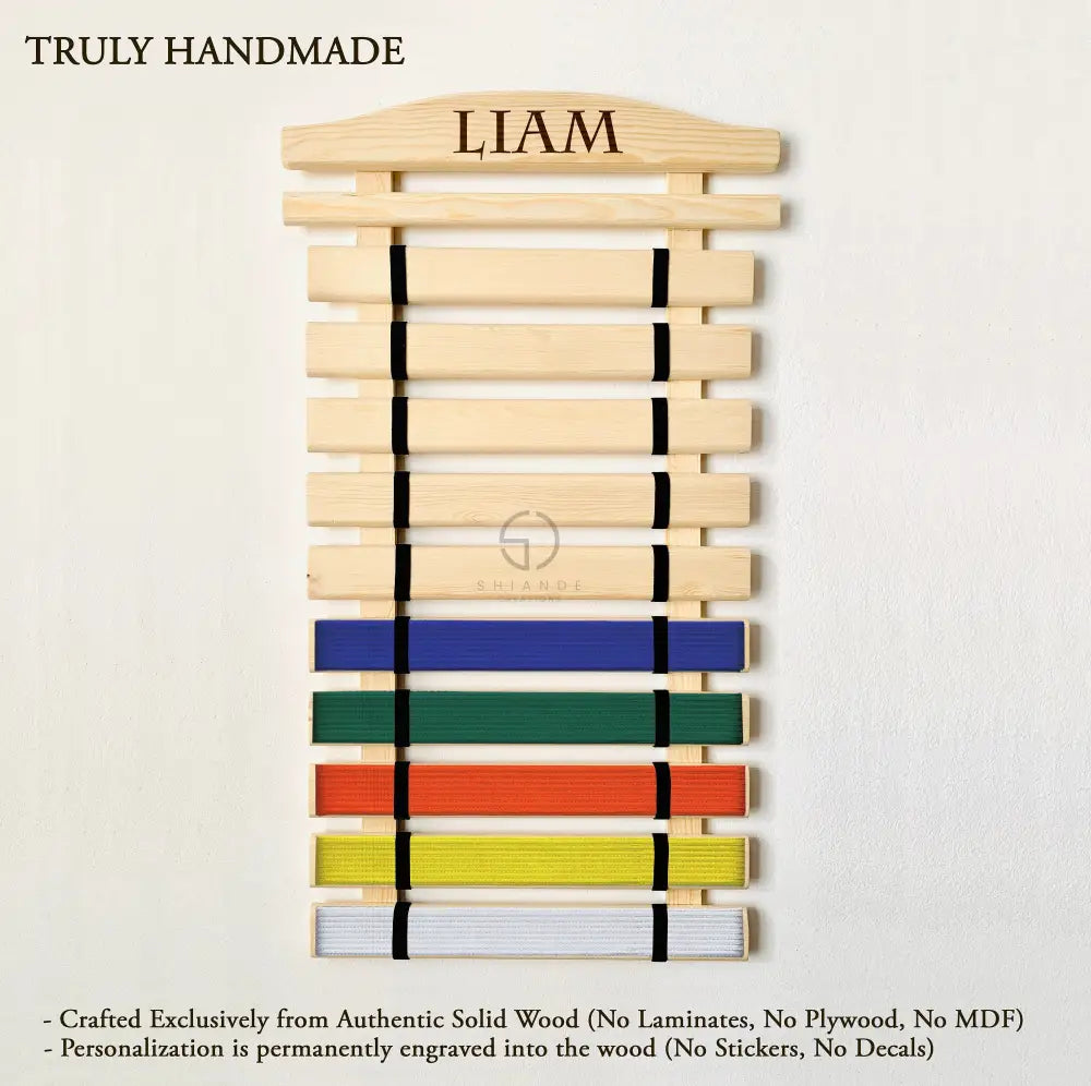 Martial Arts Belt Display Holder Personalized Karate Belt Display Rack Taekwondo Karate Jiu Jitsu Belt Display Karate Medal Organizer Holder